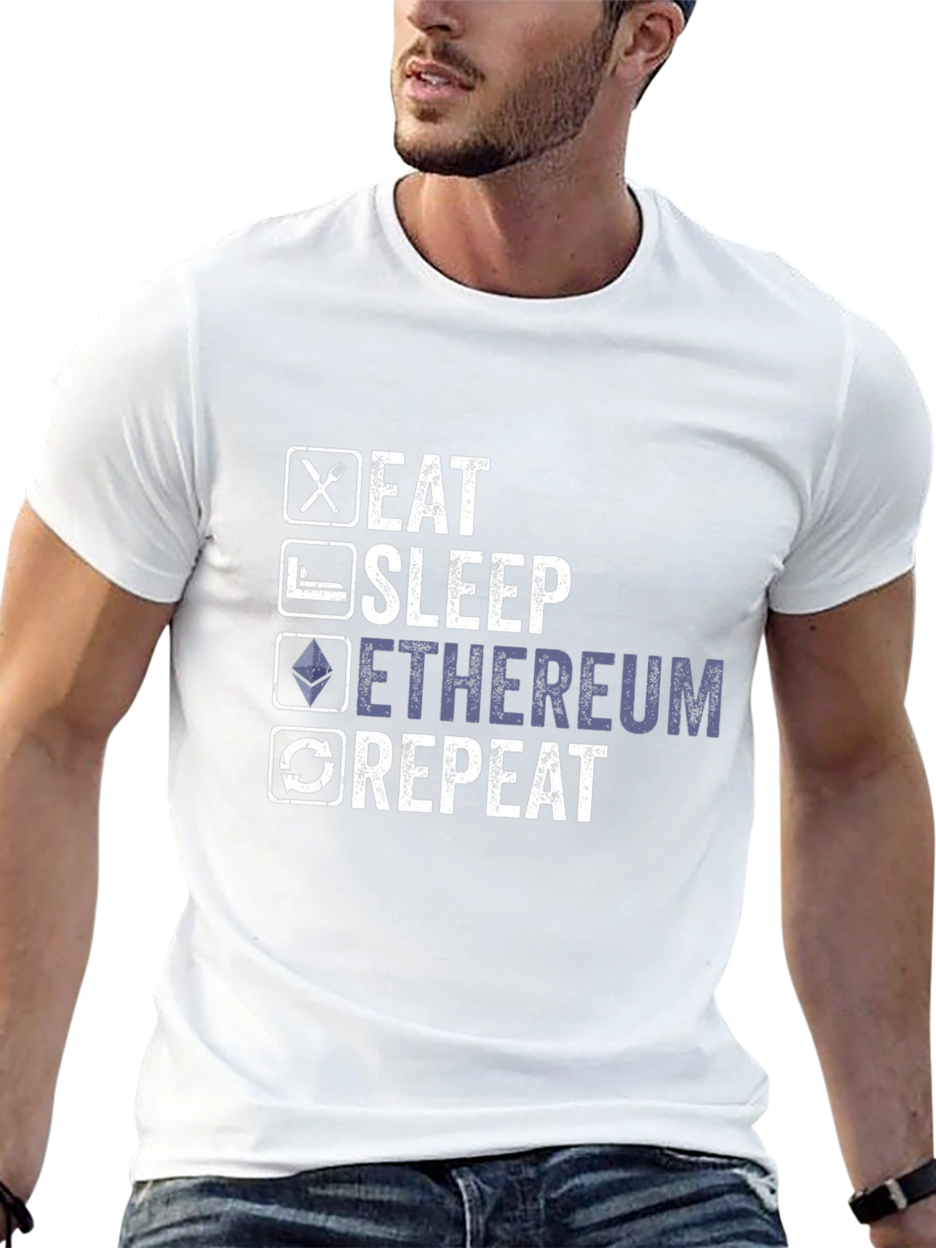 Eat Sleep Ethereum Repeat Graphic Tee