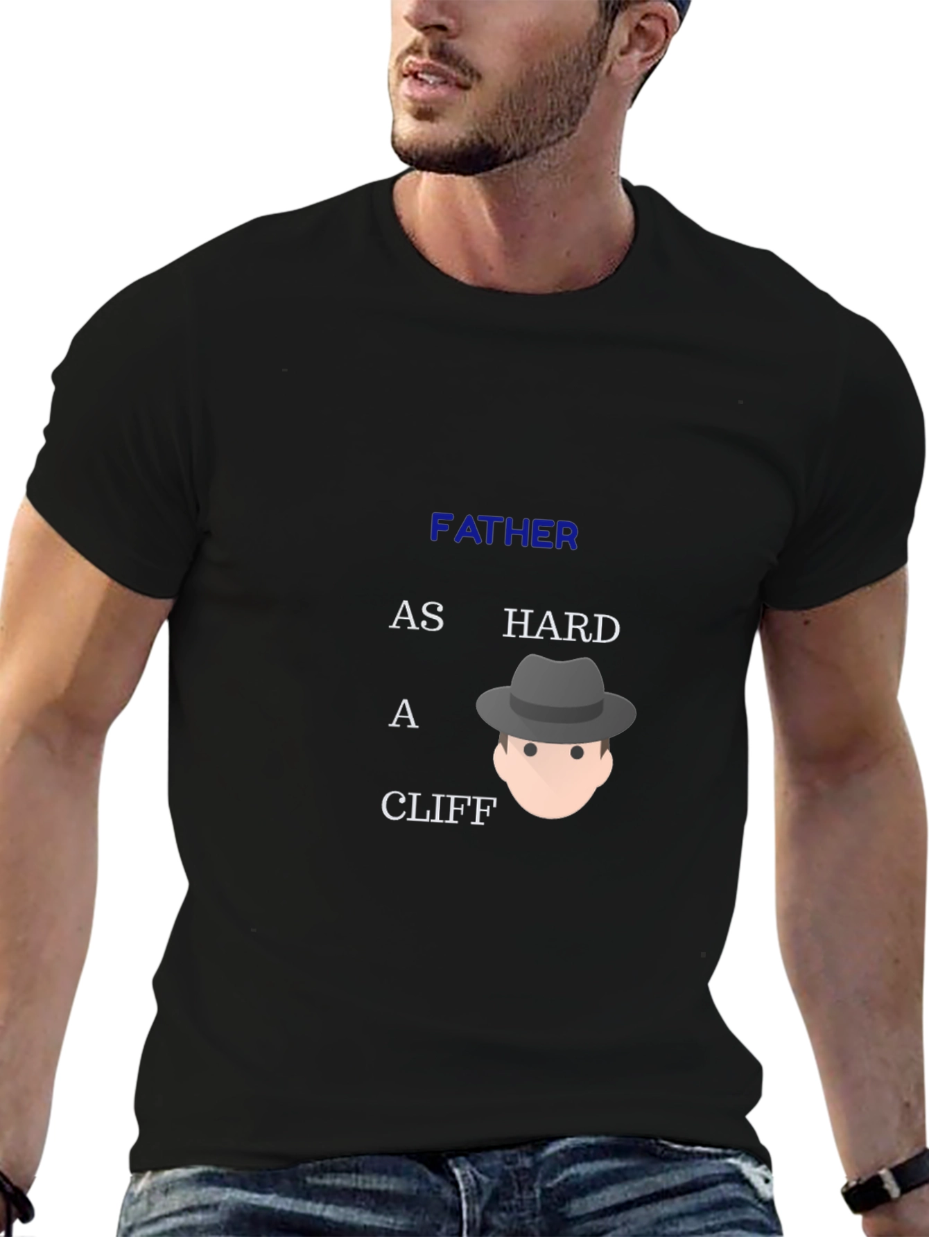 Father Hard Cliff Graphic Tee - Black