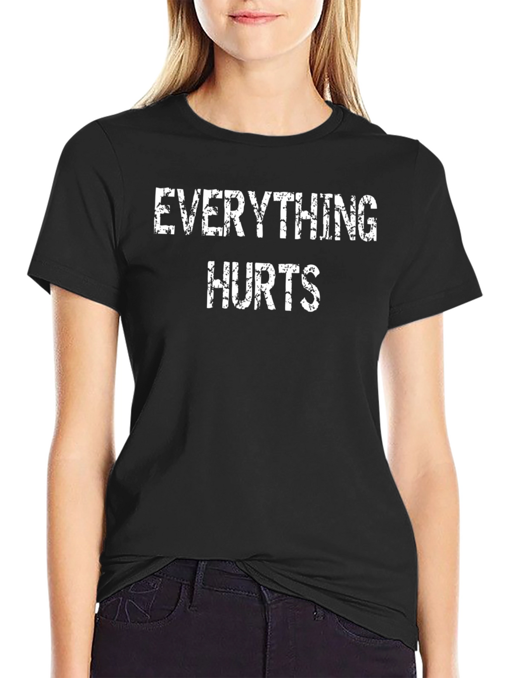 Everything Hurts Black Graphic T-Shirt
