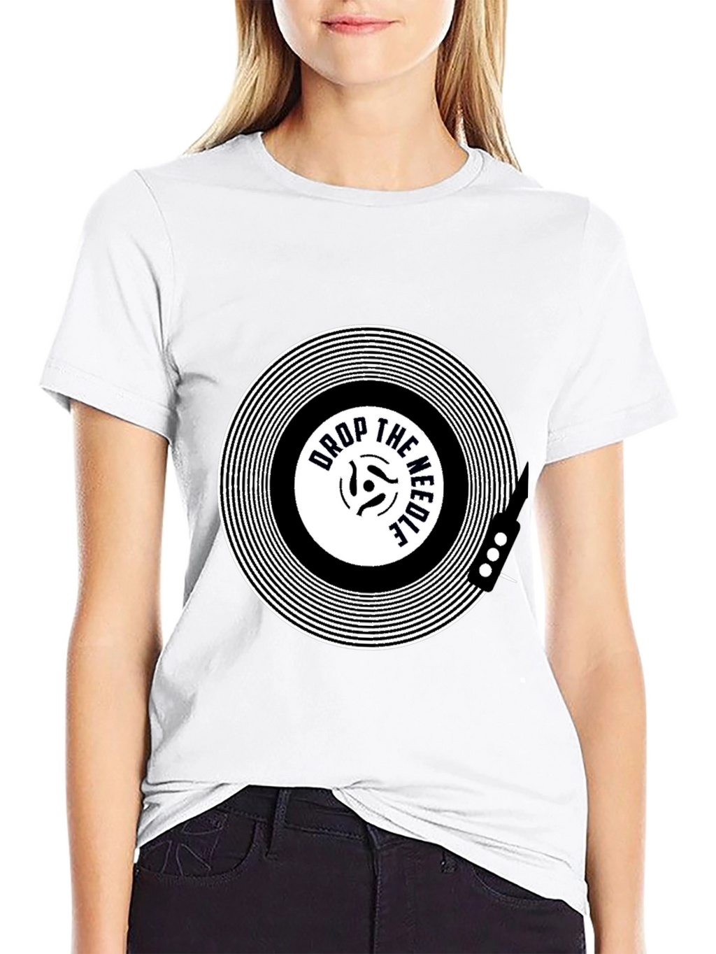 Drop the Needle Black Graphic Tee