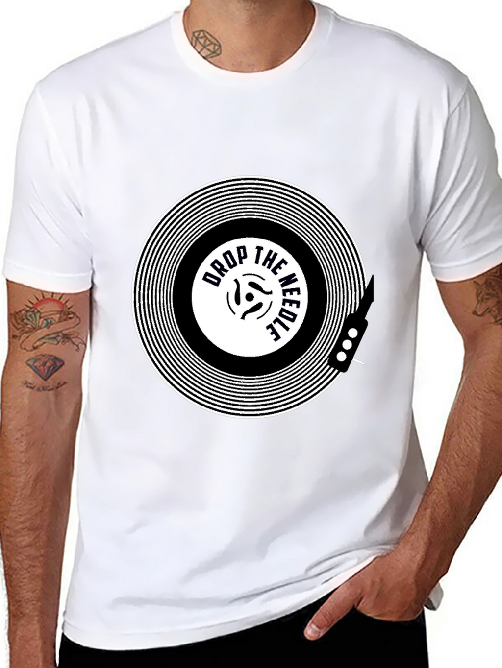 Drop the Needle Black Graphic Tee