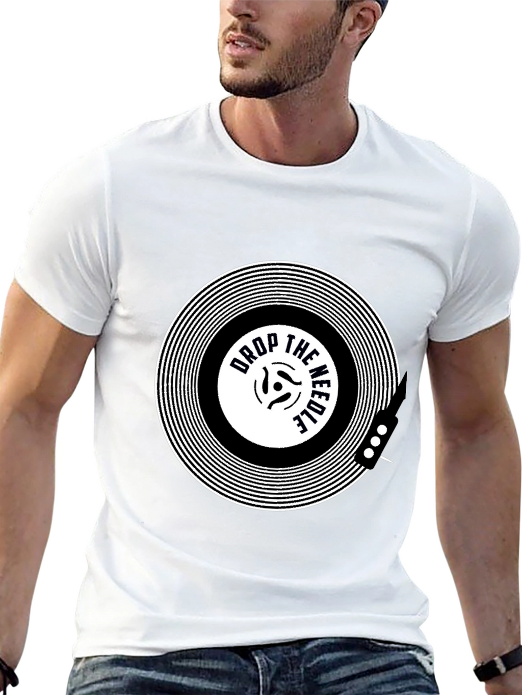 Drop the Needle Black Graphic Tee