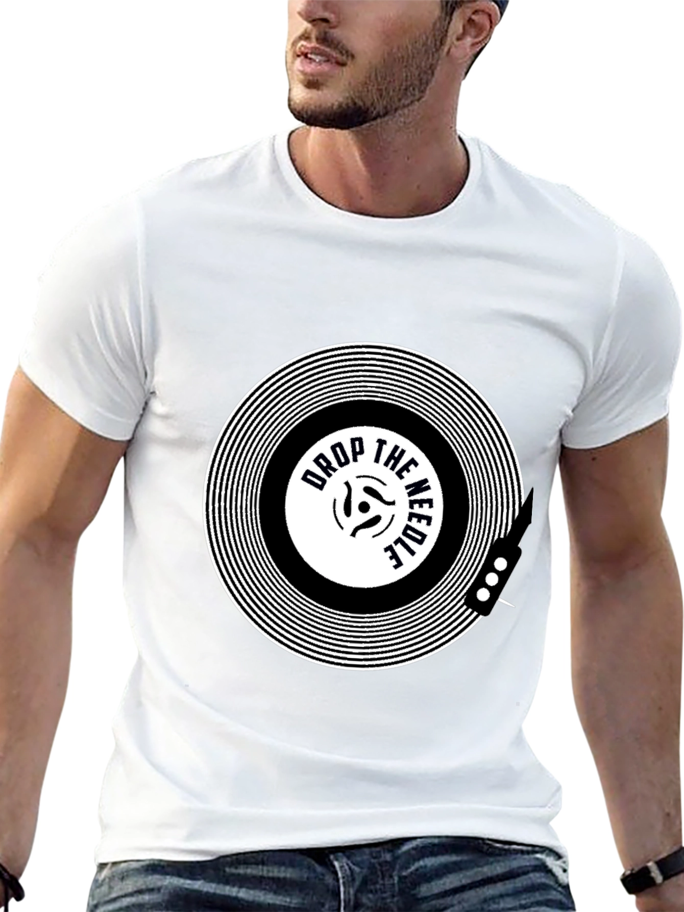 Drop the Needle Black Graphic Tee
