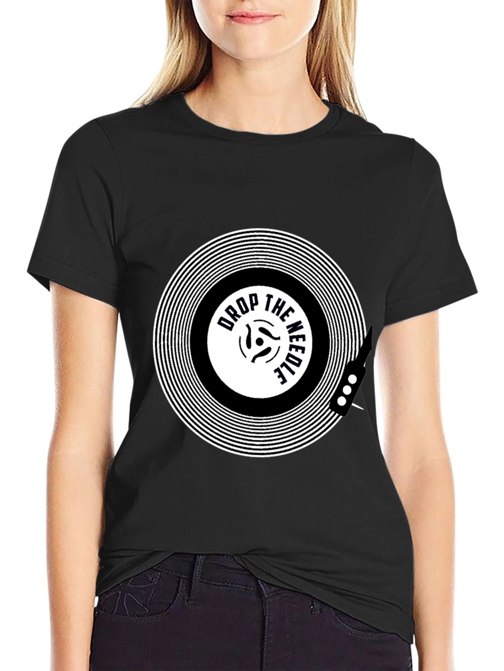 Drop the Needle Black Graphic Tee
