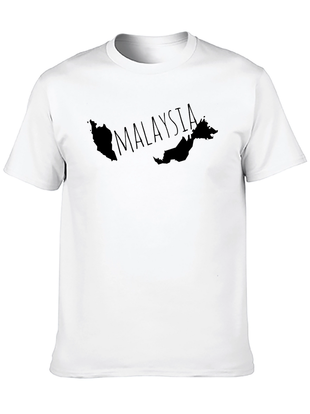 Malaysia Map Graphic T-Shirt - Black Crew Neck Tee