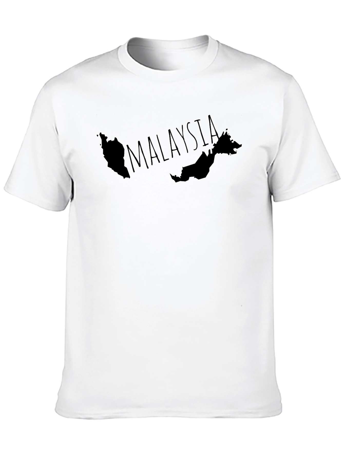 Malaysia Map Graphic T-Shirt - Black Crew Neck Tee