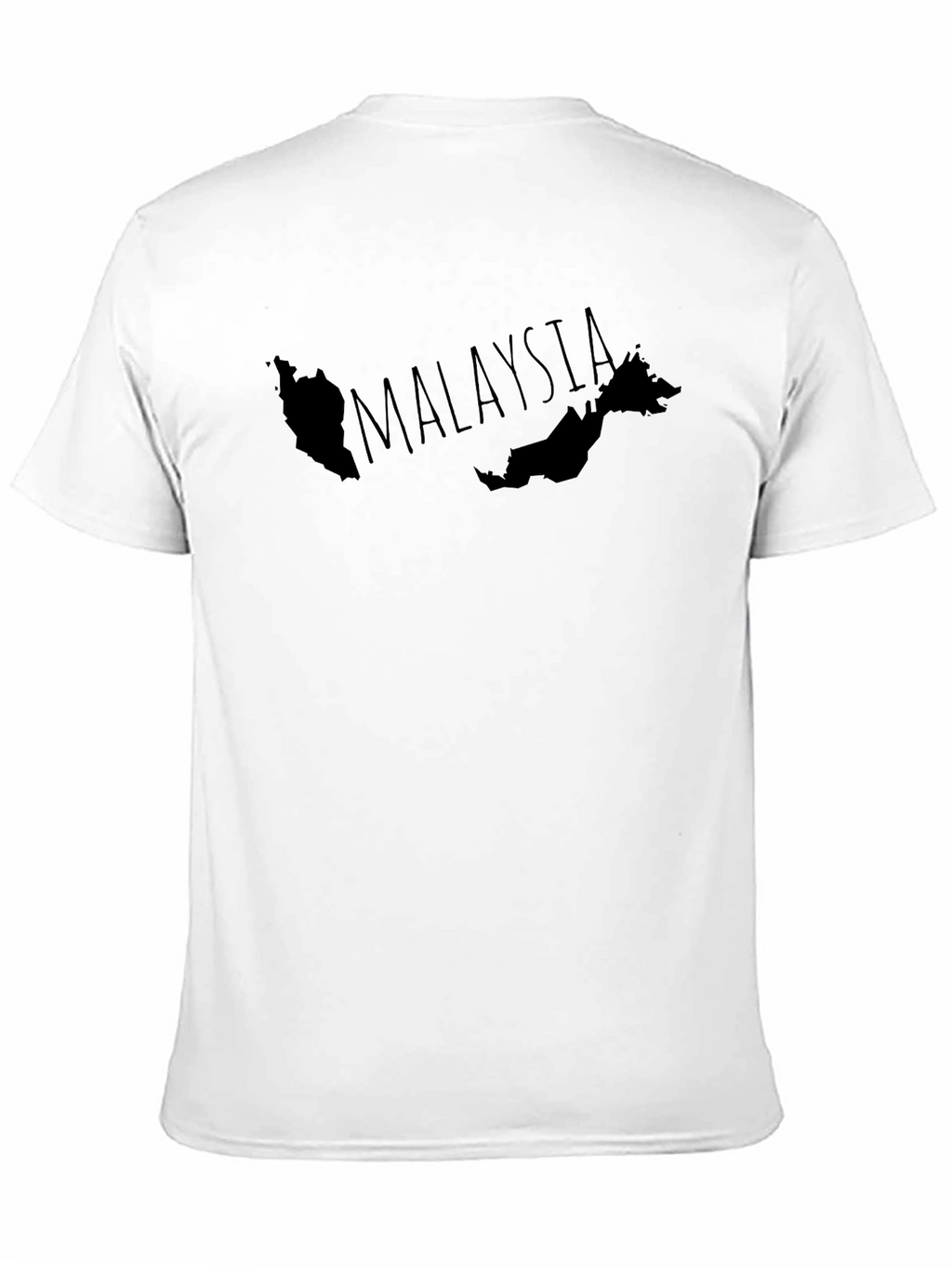 Malaysia Map Graphic T-Shirt - Black Crew Neck Tee
