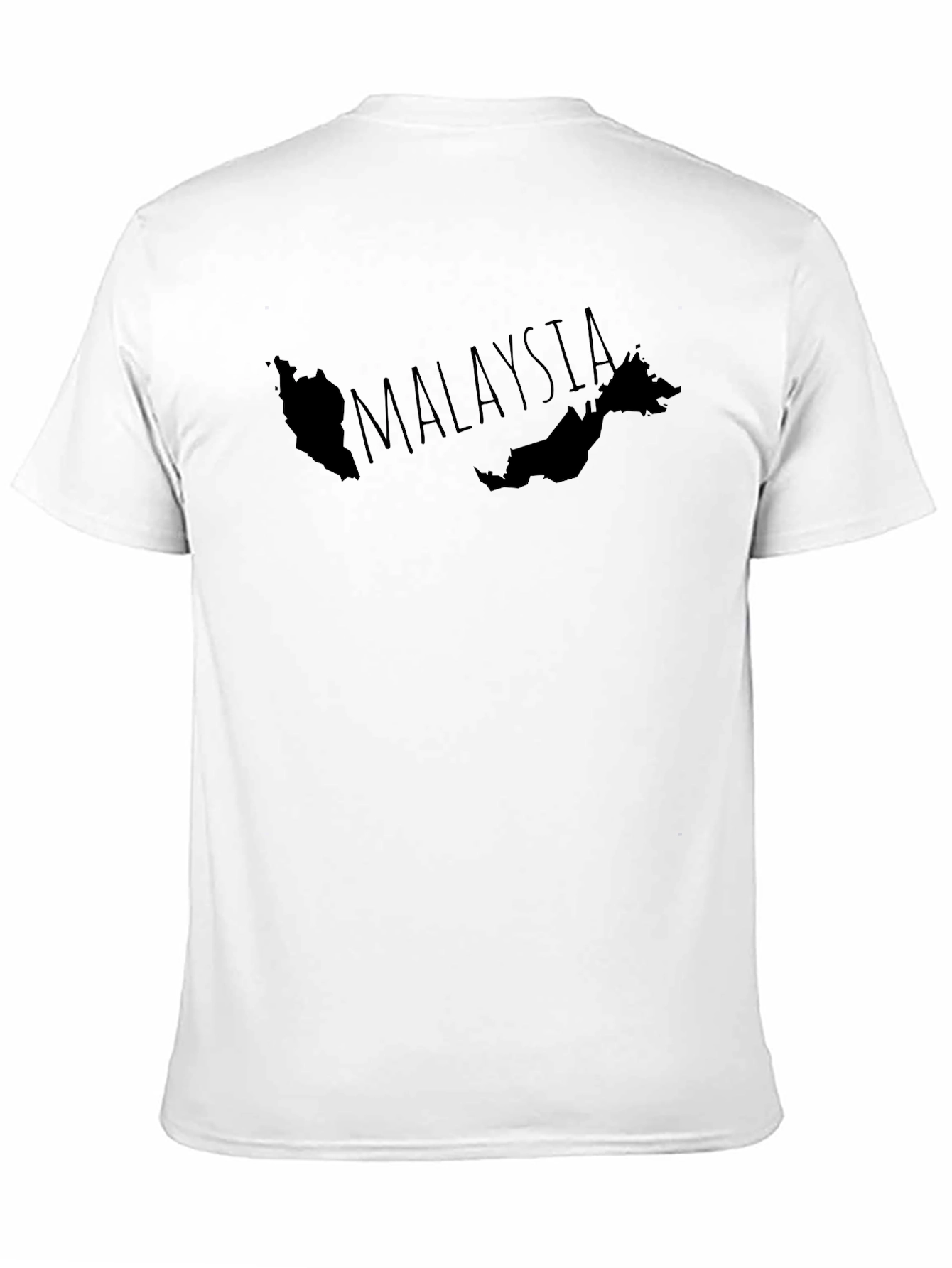Malaysia Map Graphic T-Shirt - Black Crew Neck Tee