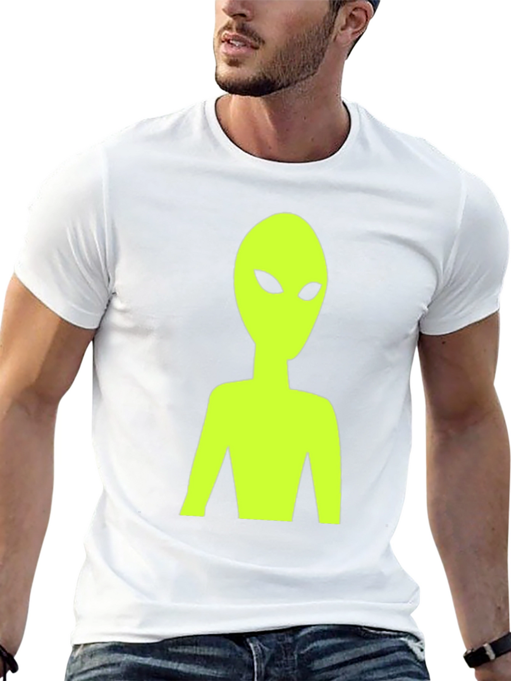 Alien Graphic Tee - Black Crew Neck