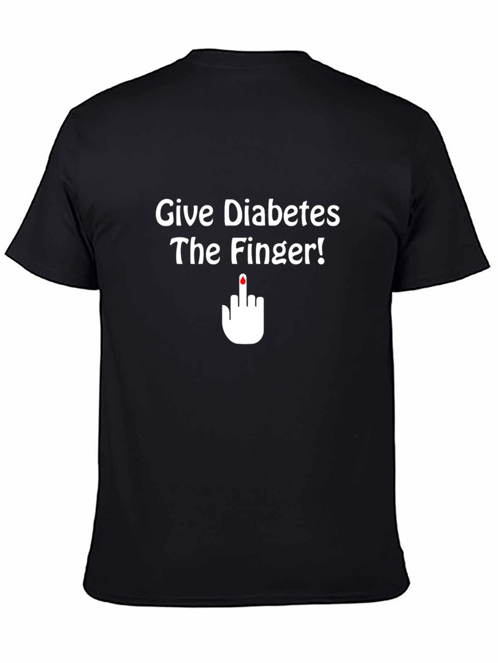 Give Diabetes the Finger T-Shirt Black