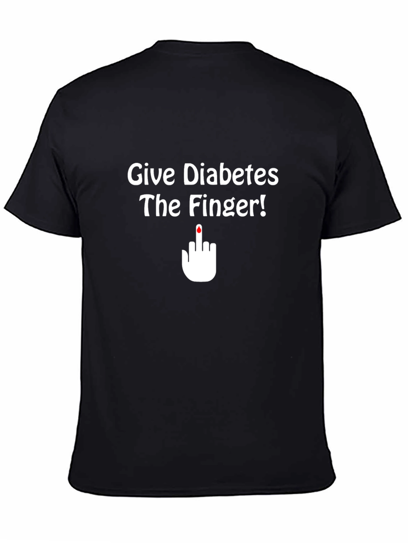 Give Diabetes the Finger T-Shirt Black