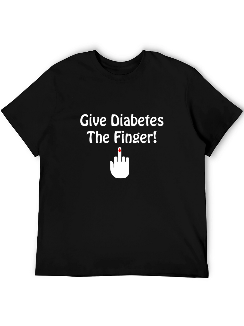 Give Diabetes the Finger T-Shirt Black