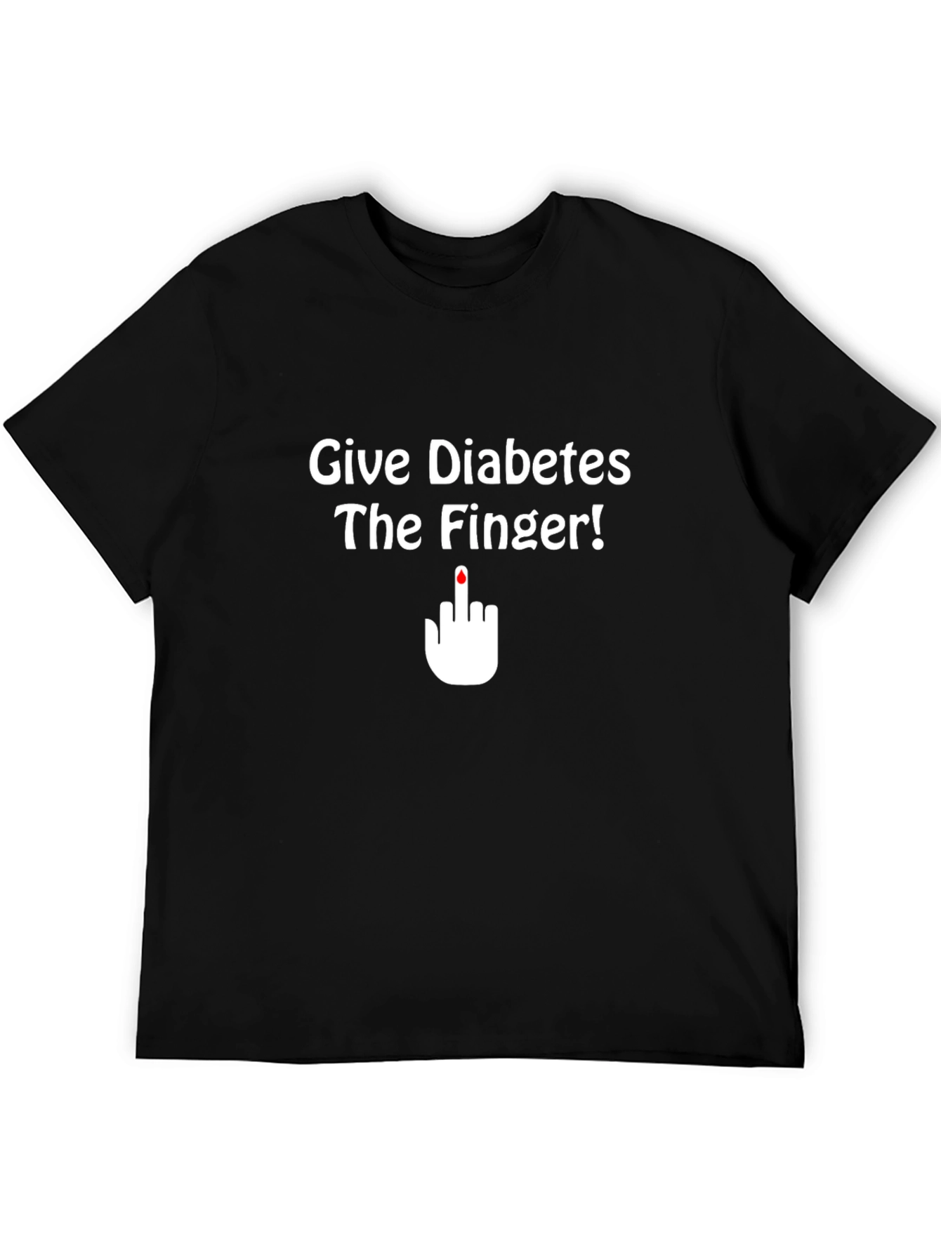 Give Diabetes the Finger T-Shirt Black