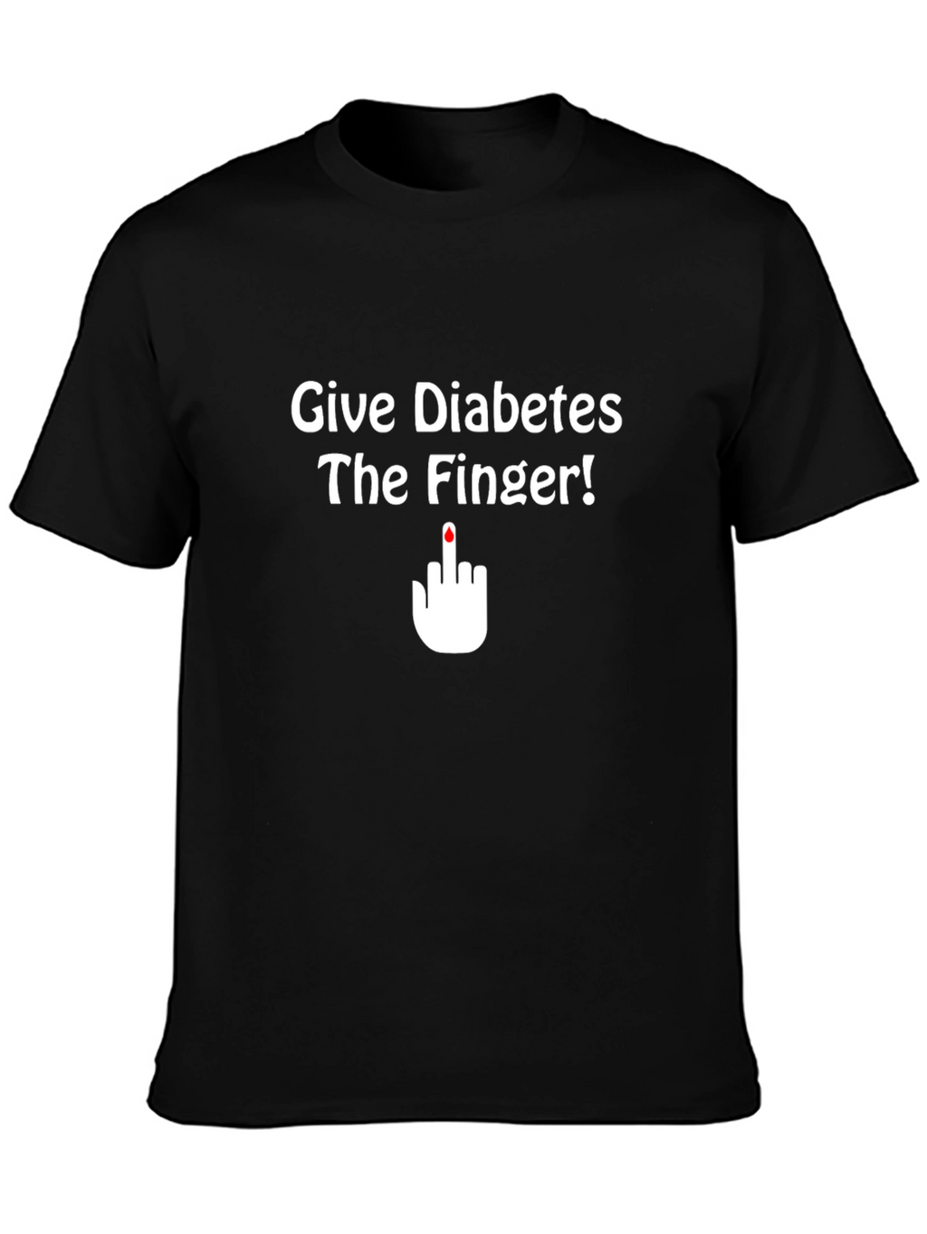Give Diabetes the Finger T-Shirt Black
