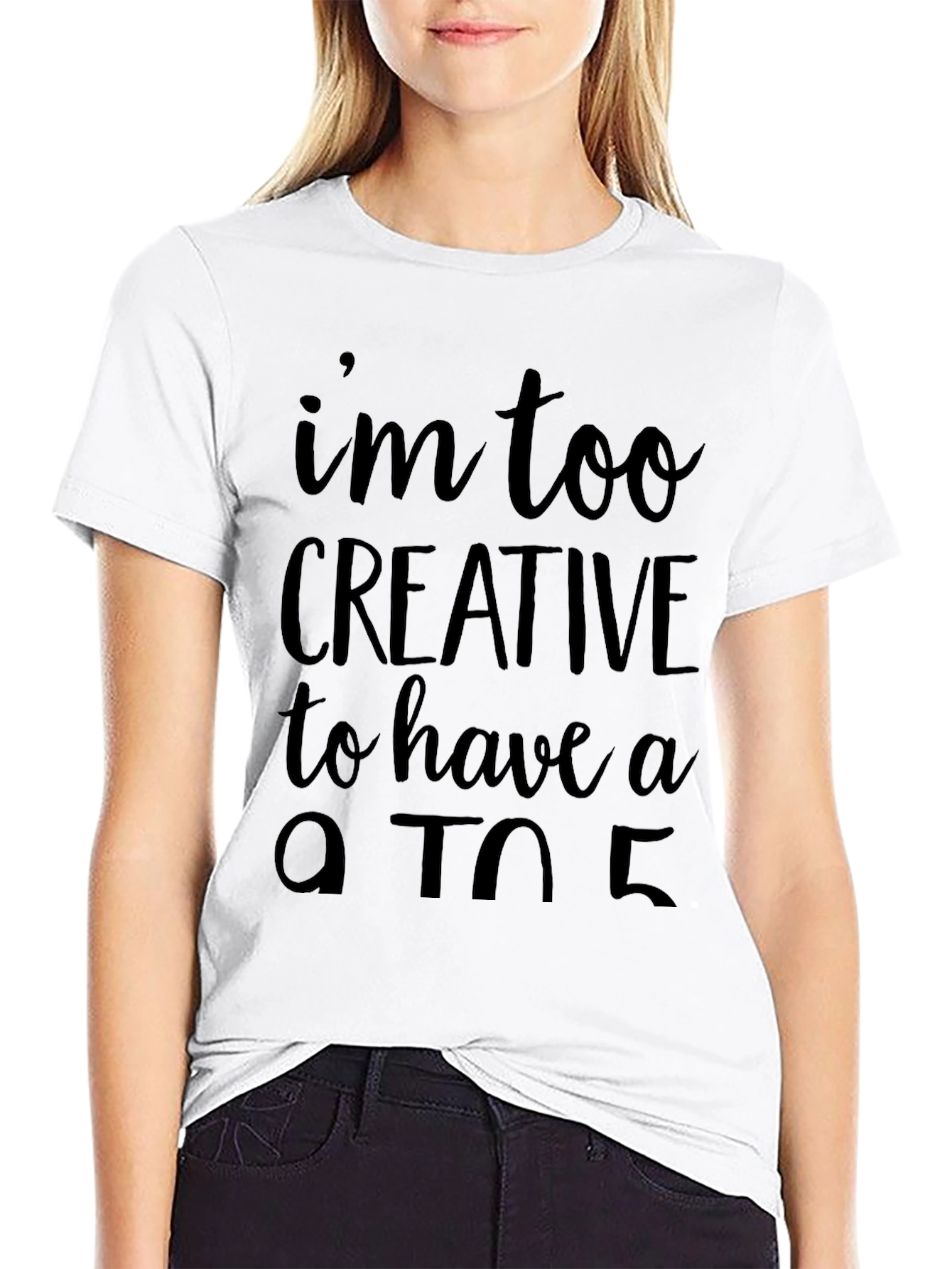 Creative 9 to 5 Graphic Tee - Black