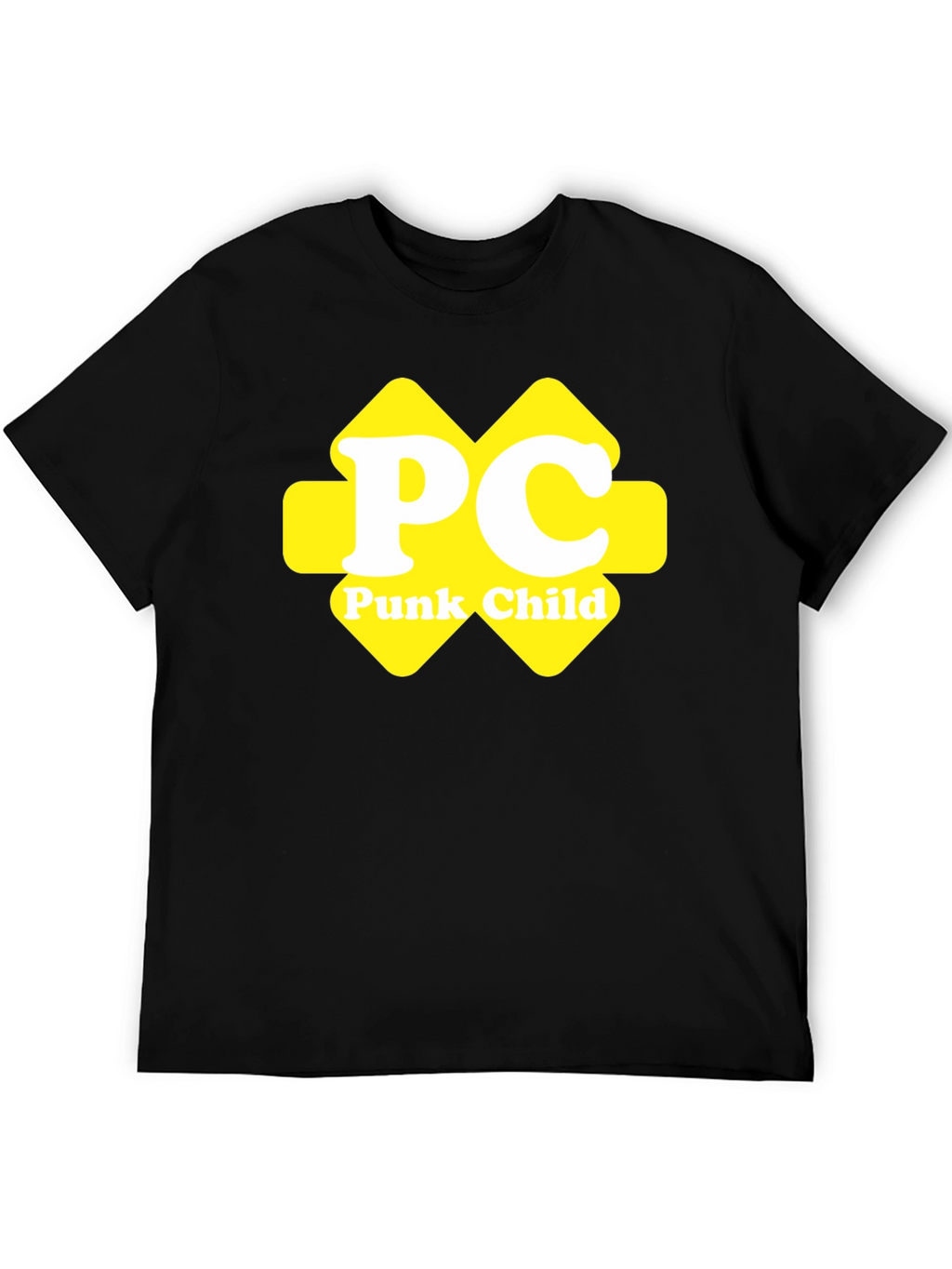 Punk Child Yellow Logo Black T-Shirt