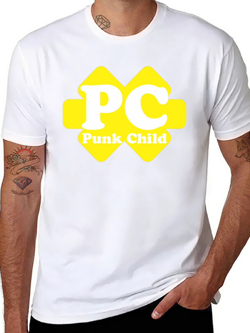 Punk Child Yellow Logo Black T-Shirt
