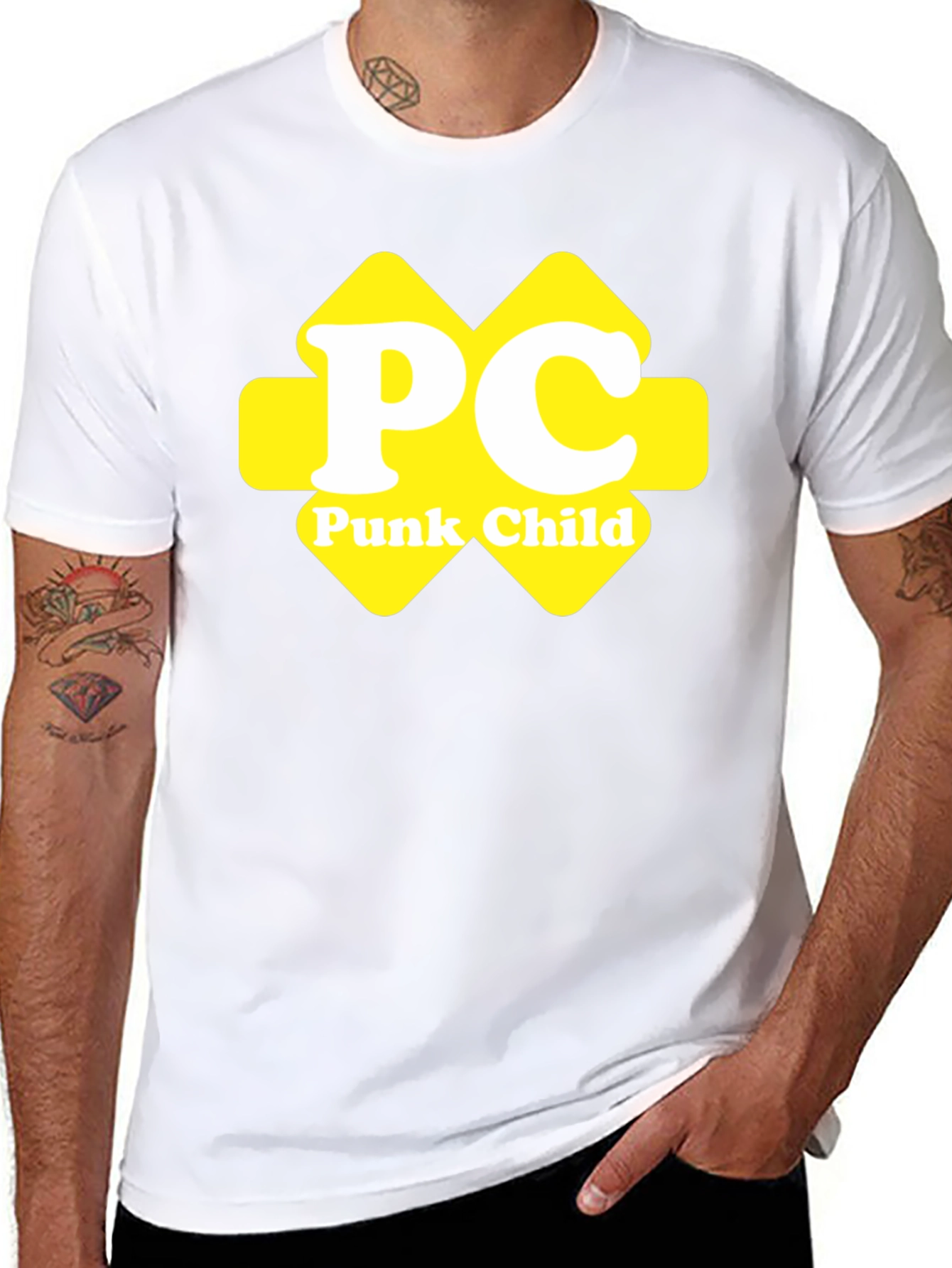 Punk Child Yellow Logo Black T-Shirt