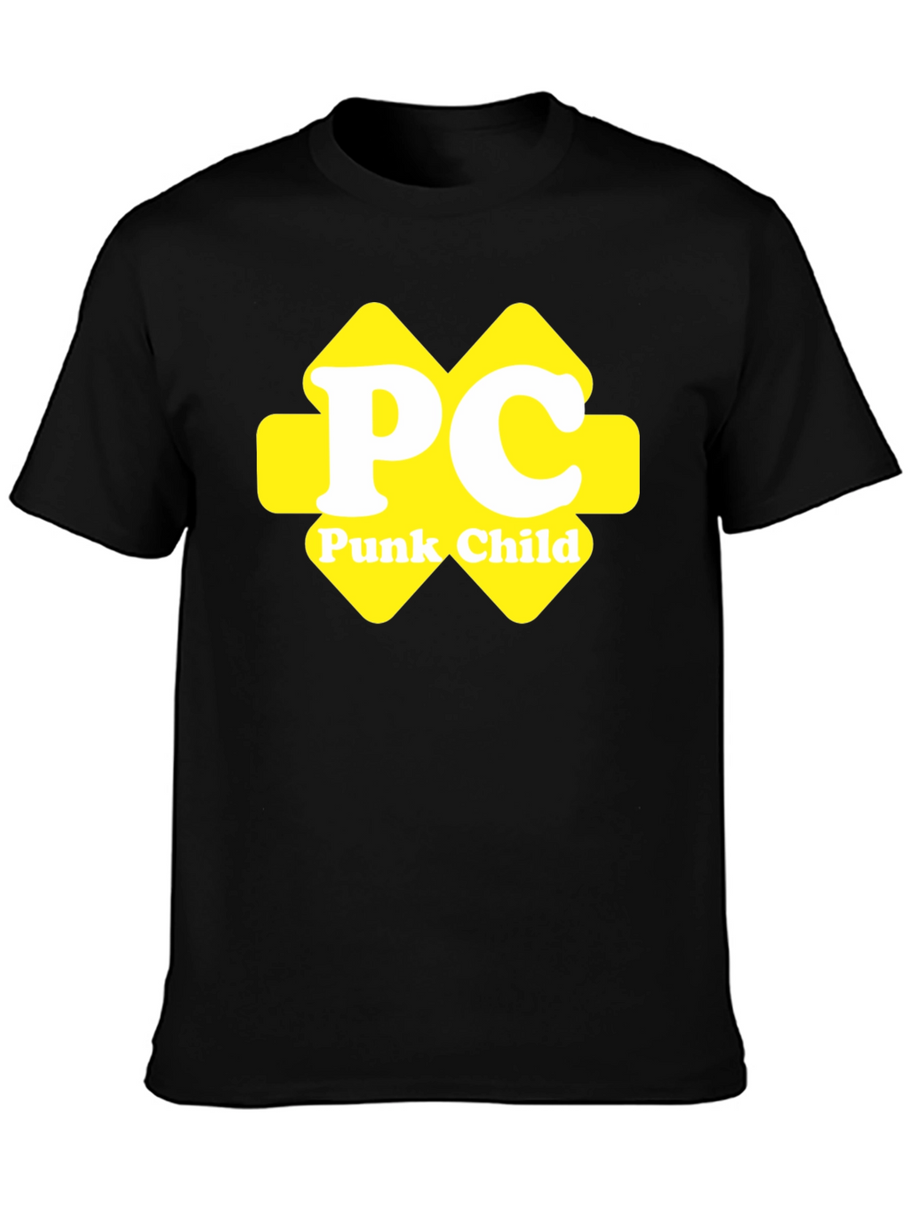 Punk Child Yellow Logo Black T-Shirt