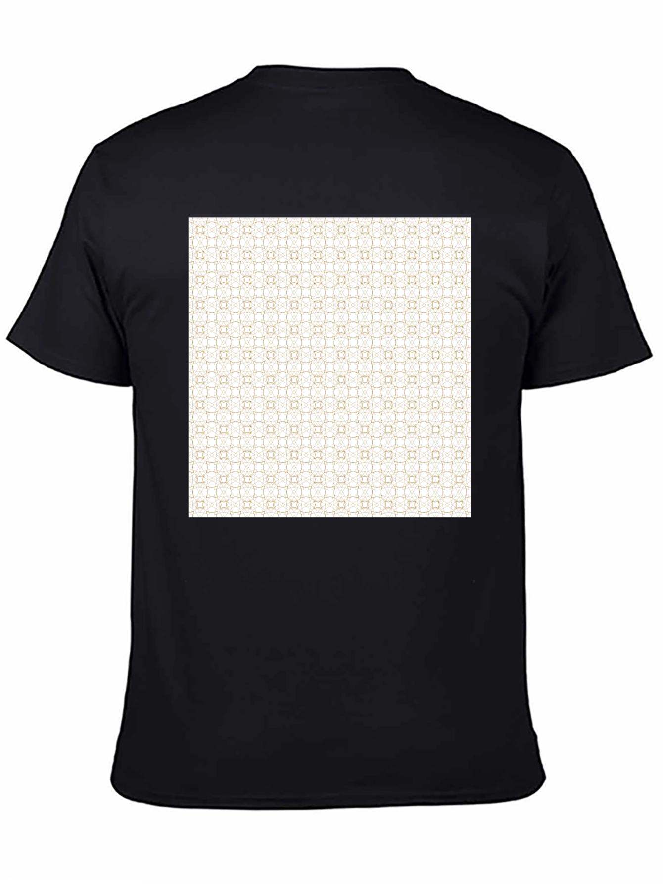 Patterned Print Black Tee