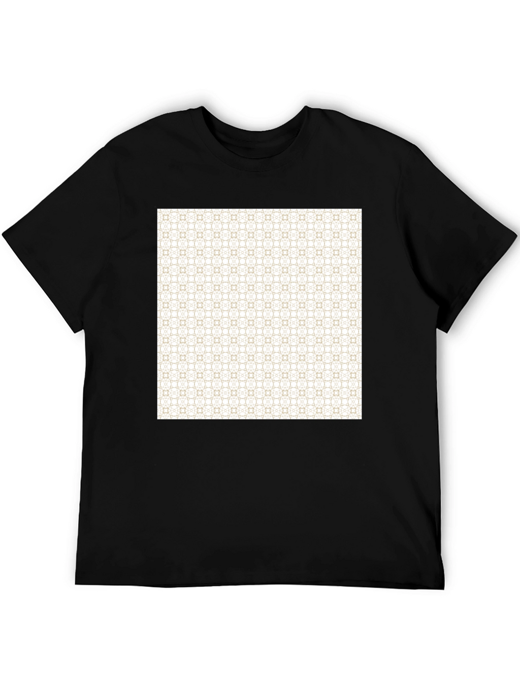 Patterned Print Black Tee