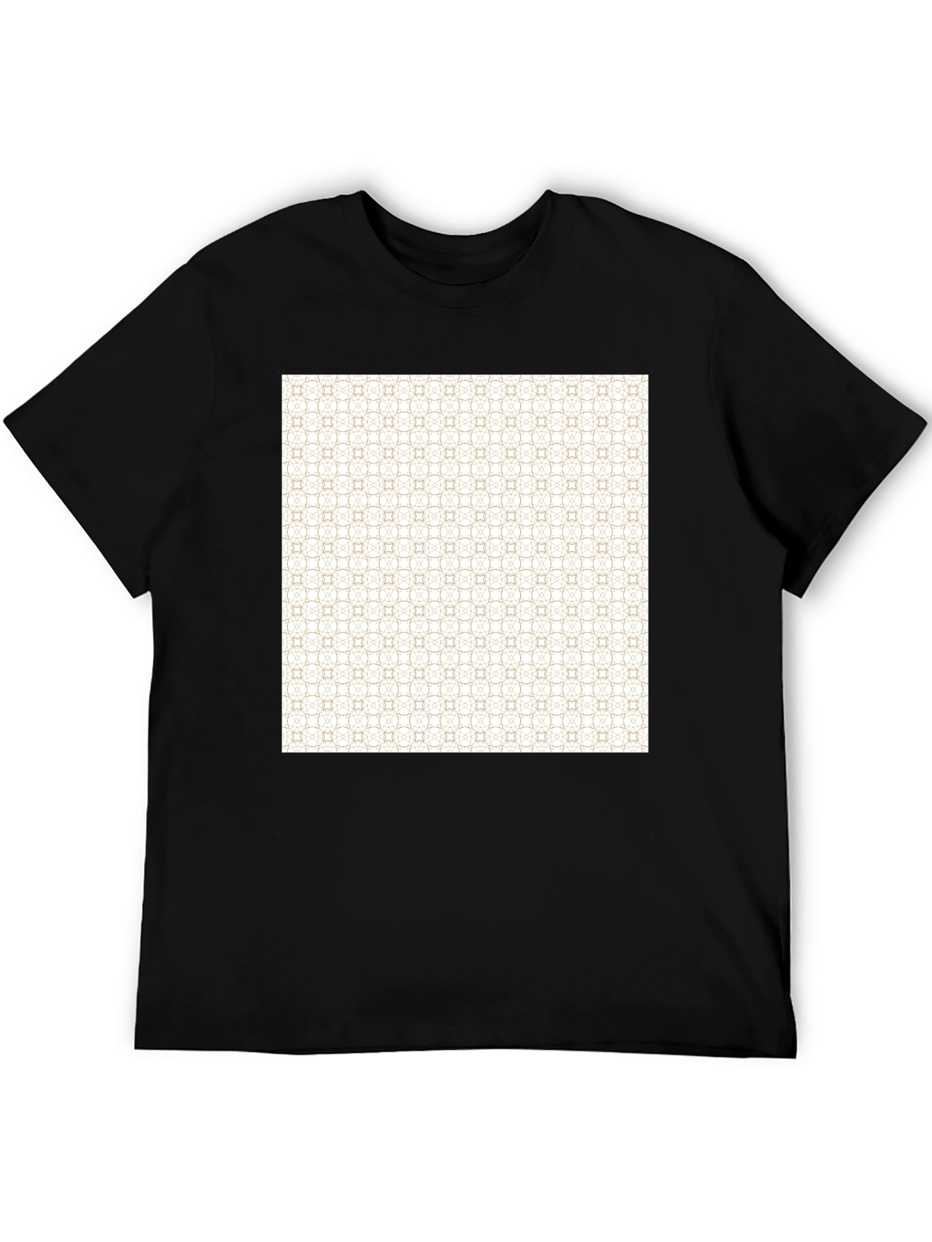 Patterned Print Black Tee