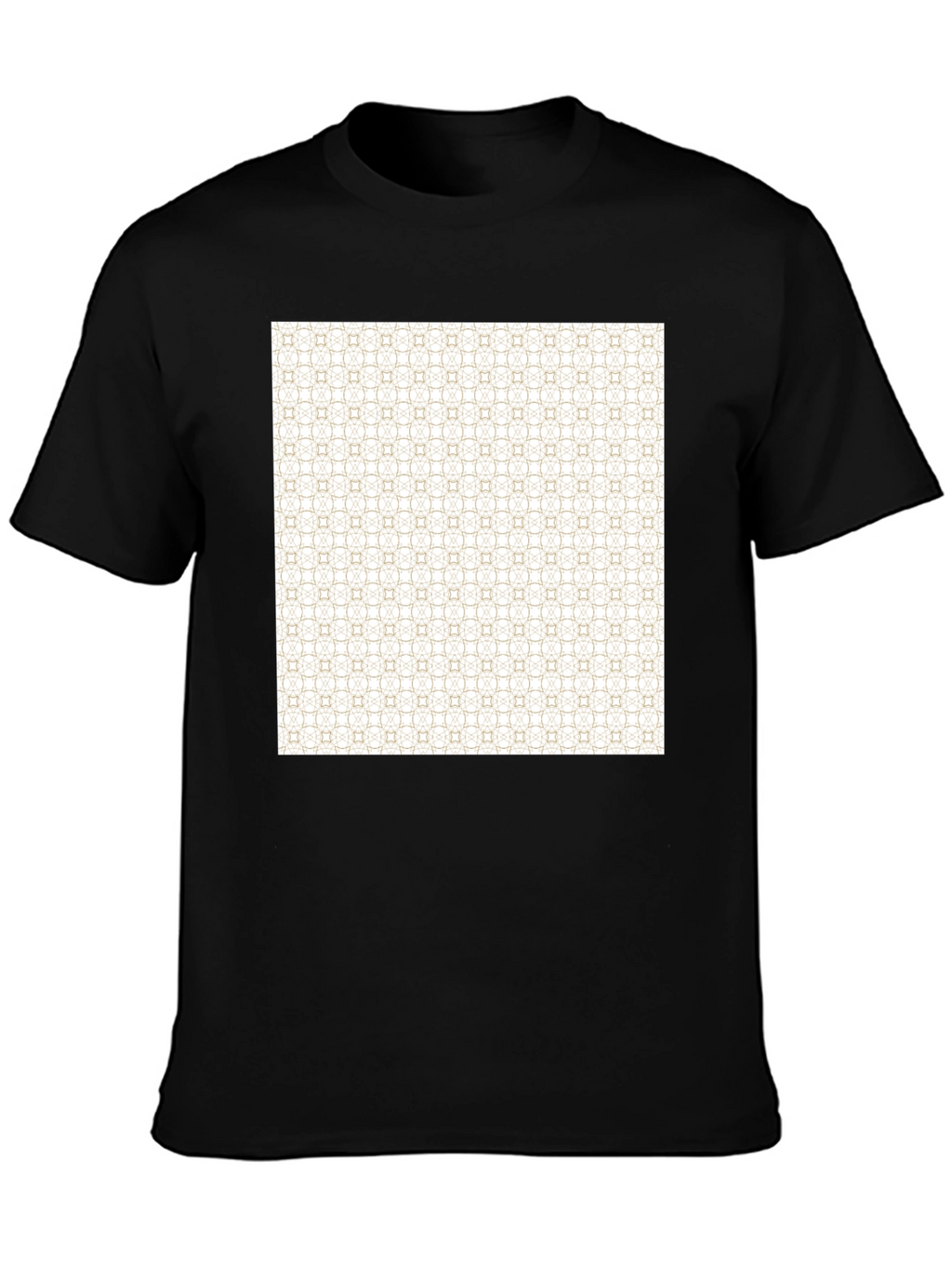 Patterned Print Black Tee
