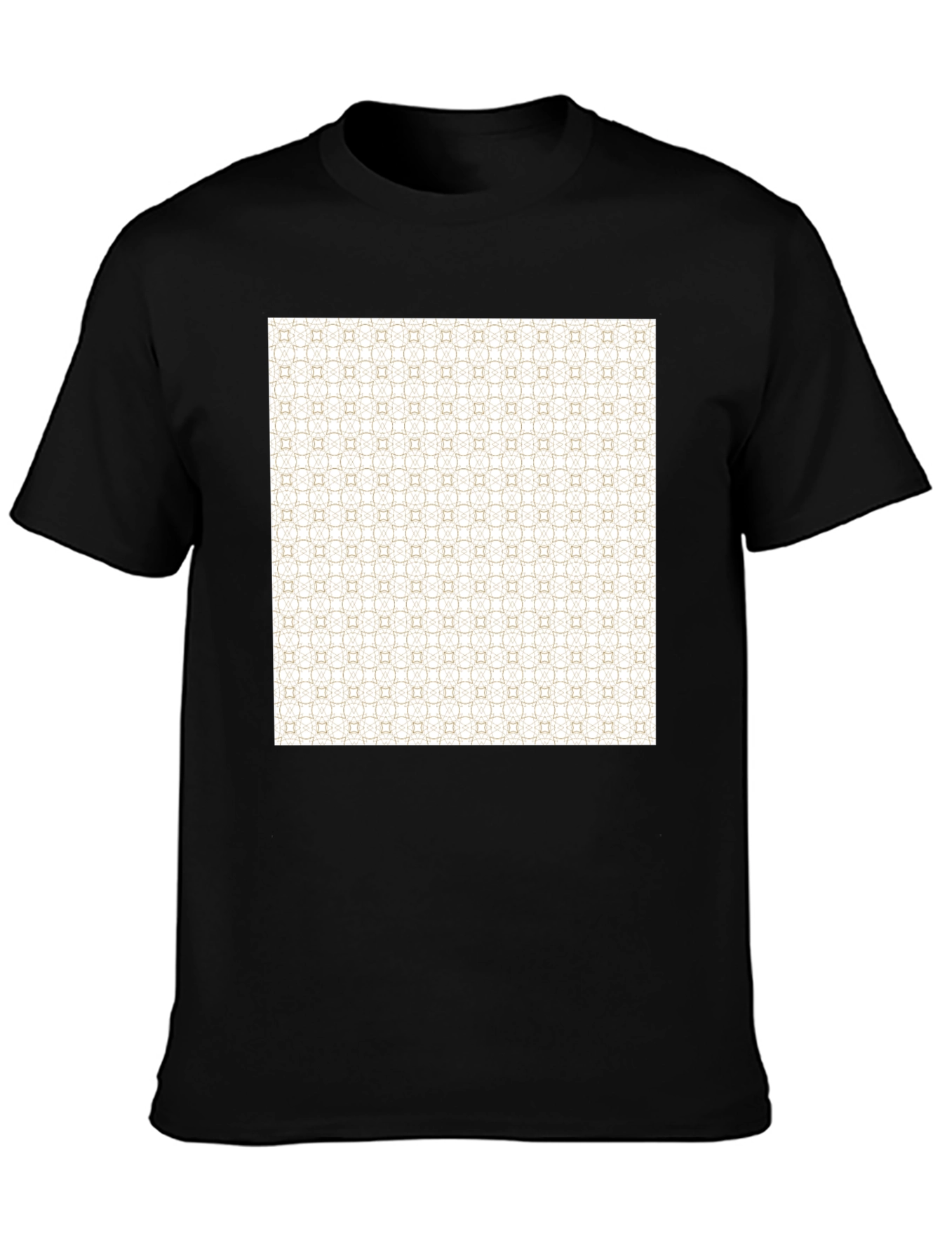 Patterned Print Black Tee