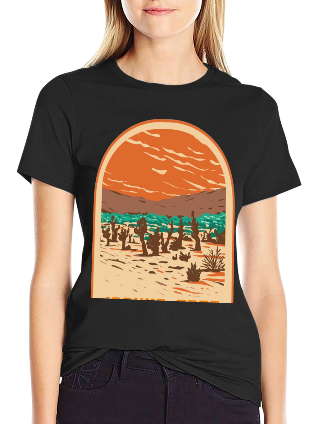 Desert Scene Graphic Tee - Black