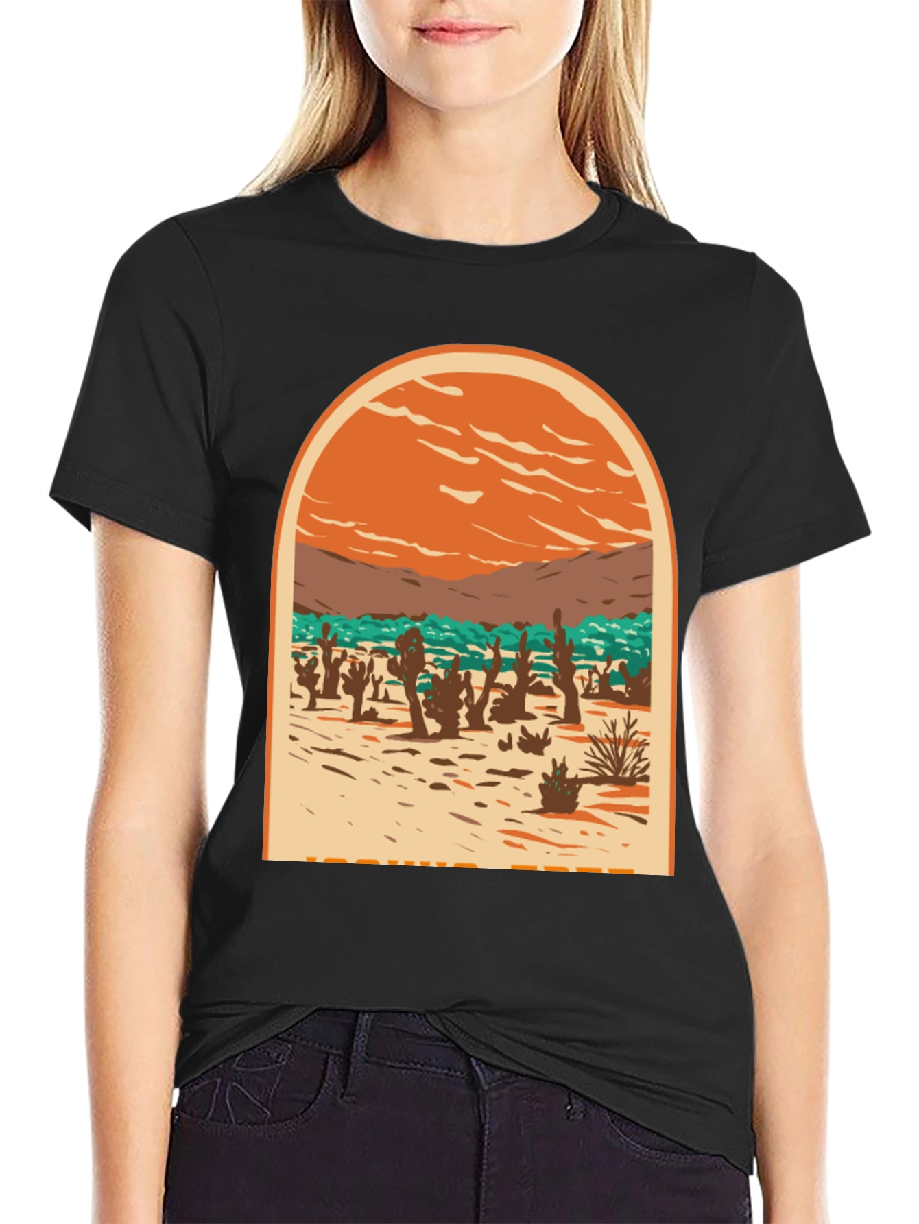 Desert Scene Graphic Tee - Black