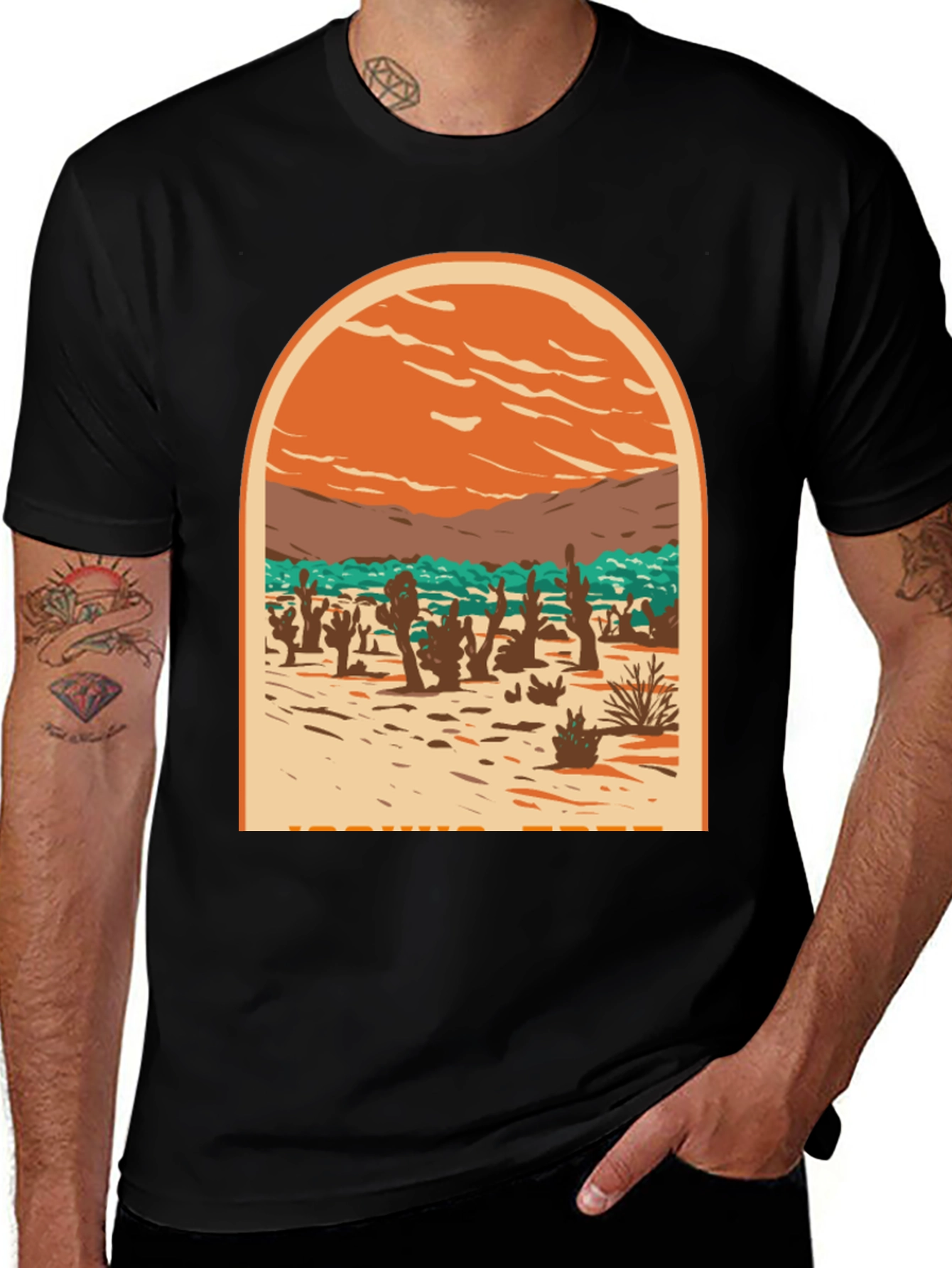 Desert Scene Graphic Tee - Black