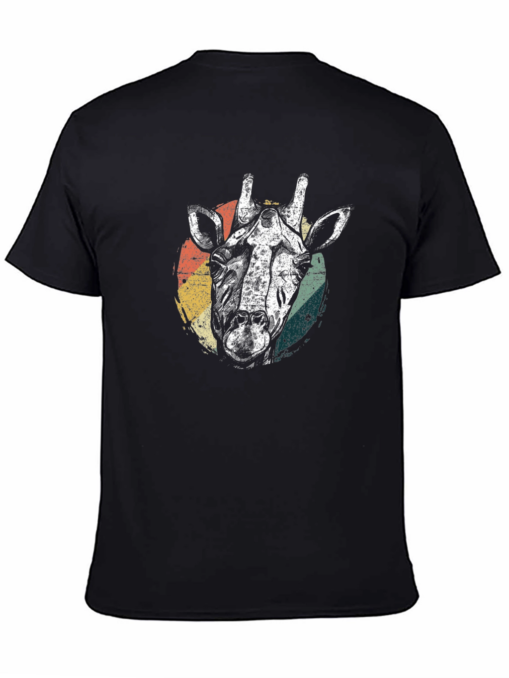 Giraffe Graphic Tee - Retro Style Black T-Shirt