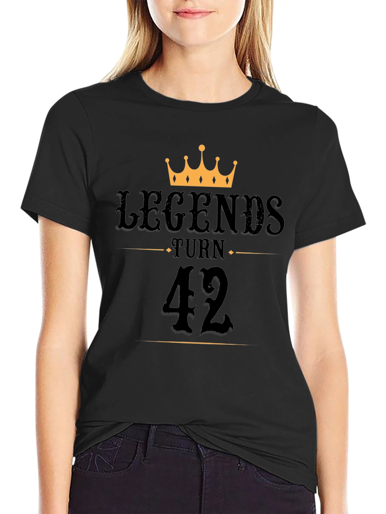 Legends Turn 42 Black T-Shirt