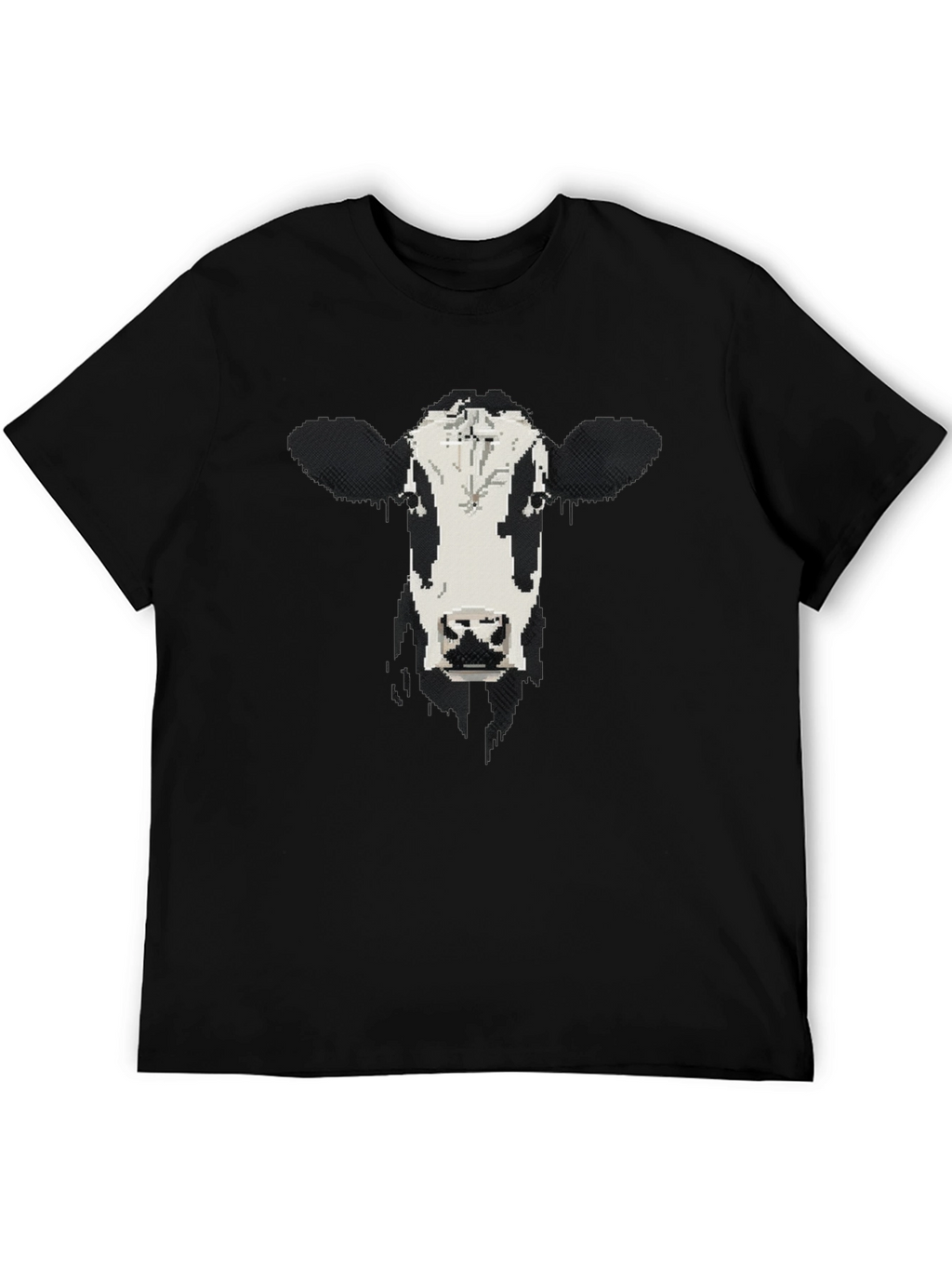 Cow Face Graphic Black T-Shirt