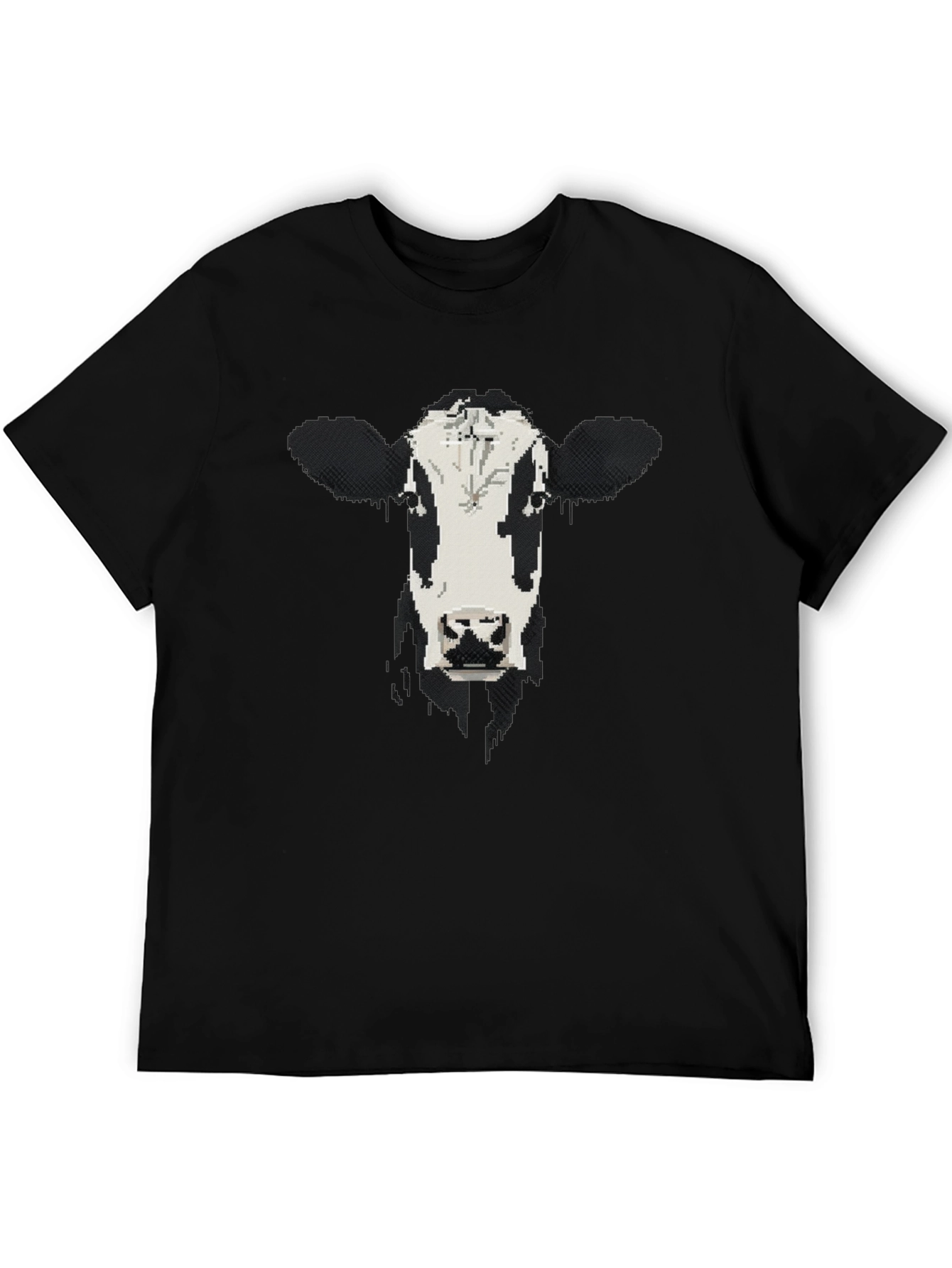 Cow Face Graphic Black T-Shirt