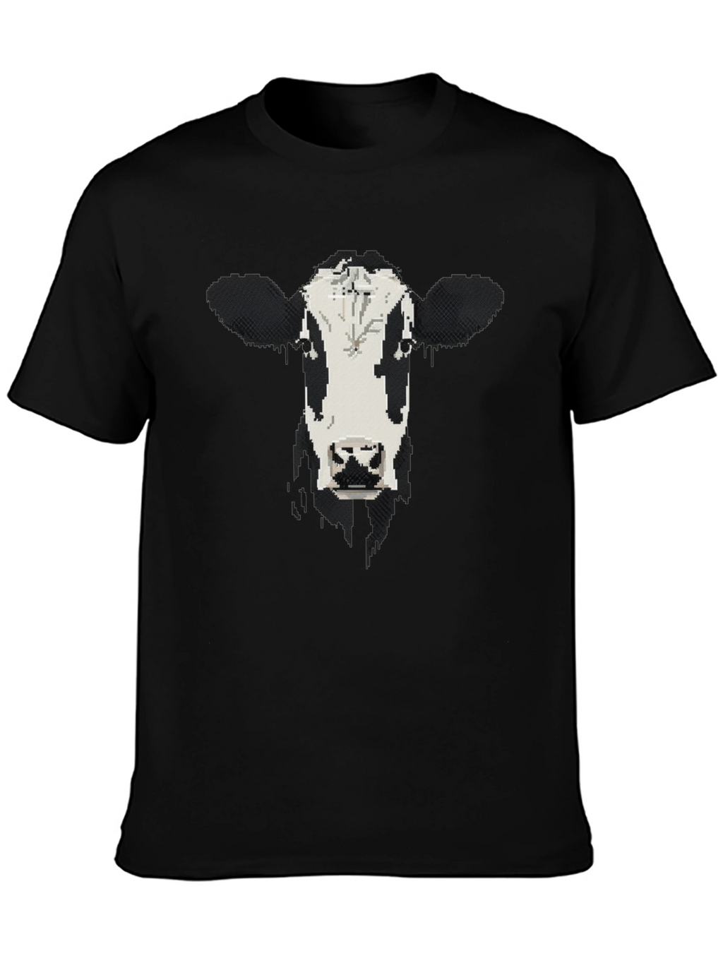 Cow Face Graphic Black T-Shirt