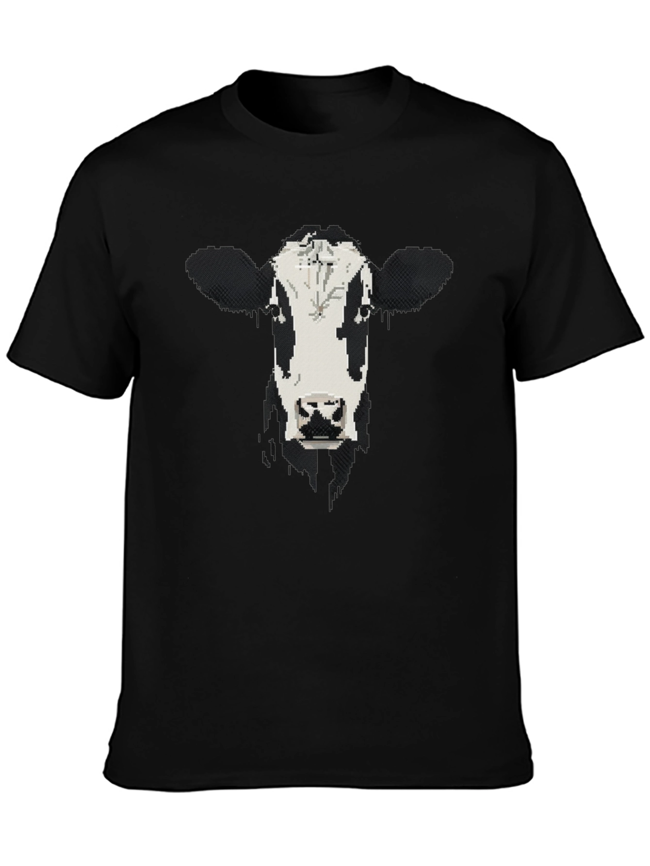 Cow Face Graphic Black T-Shirt