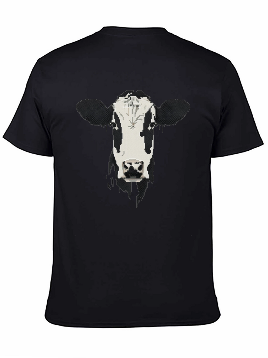 Cow Face Graphic Black T-Shirt