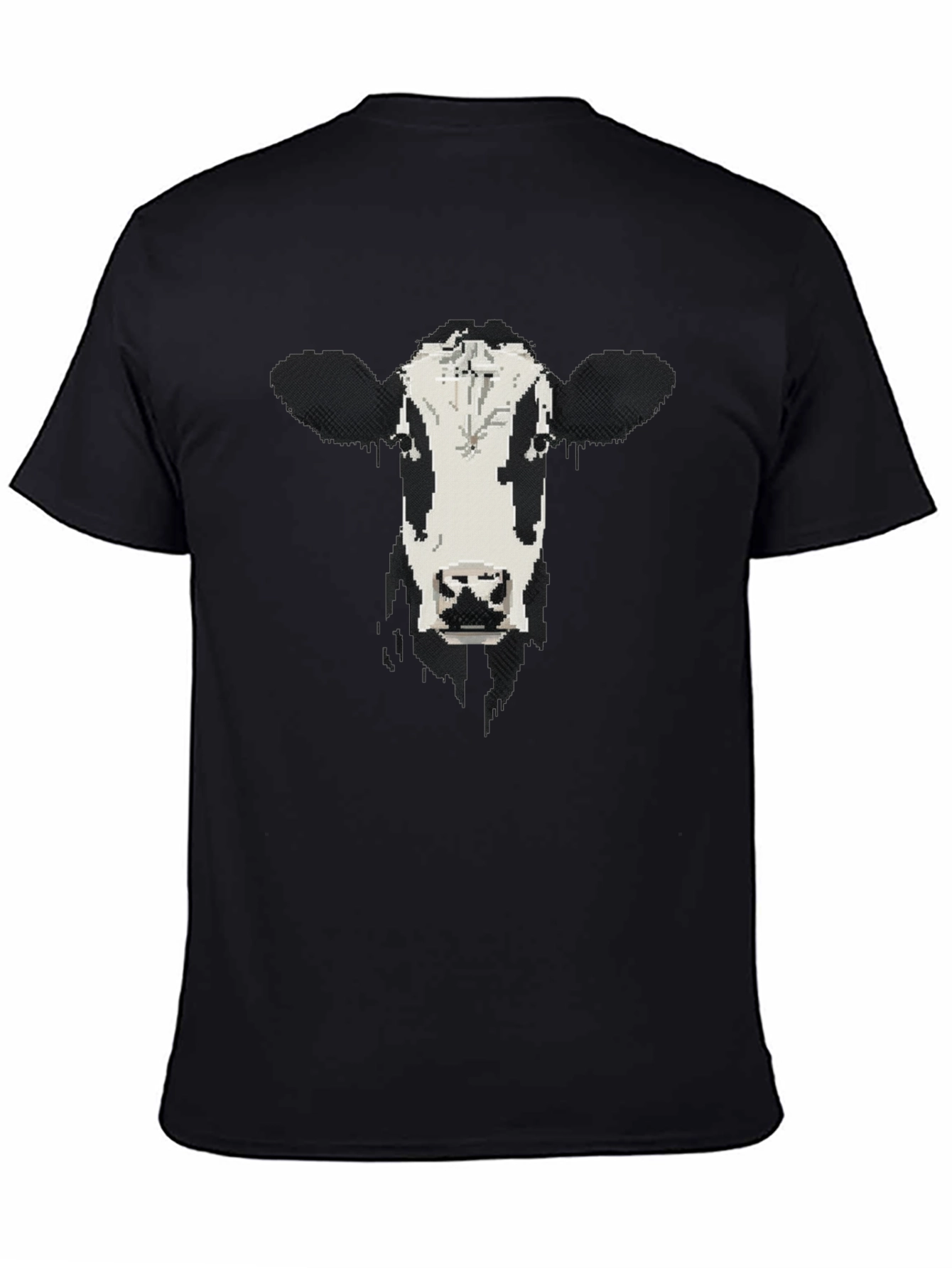 Cow Face Graphic Black T-Shirt