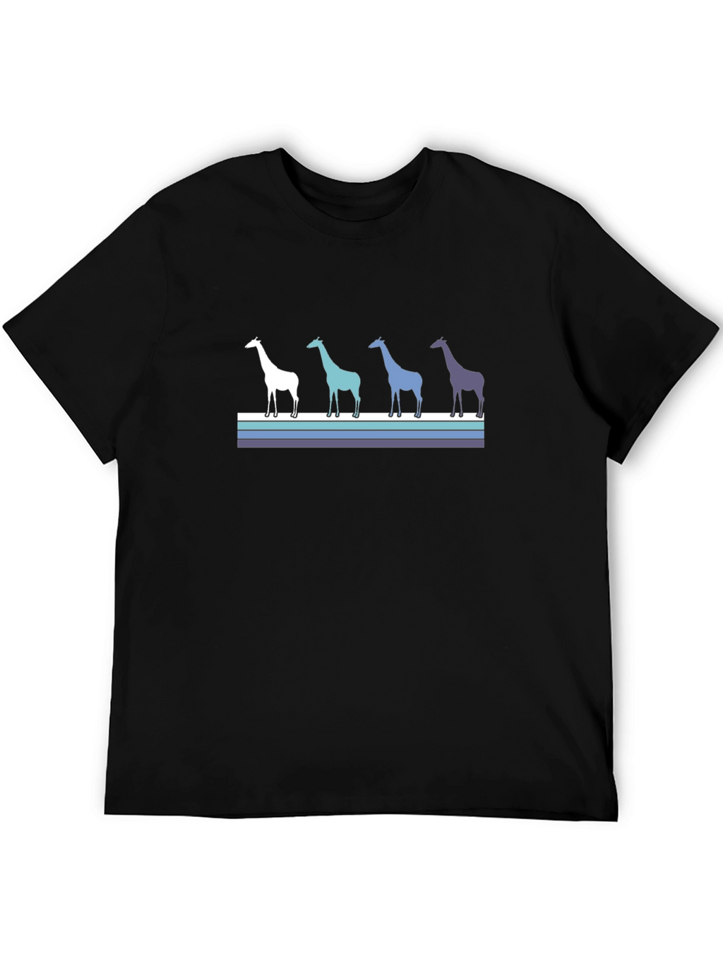 Giraffe Silhouette Striped Tee