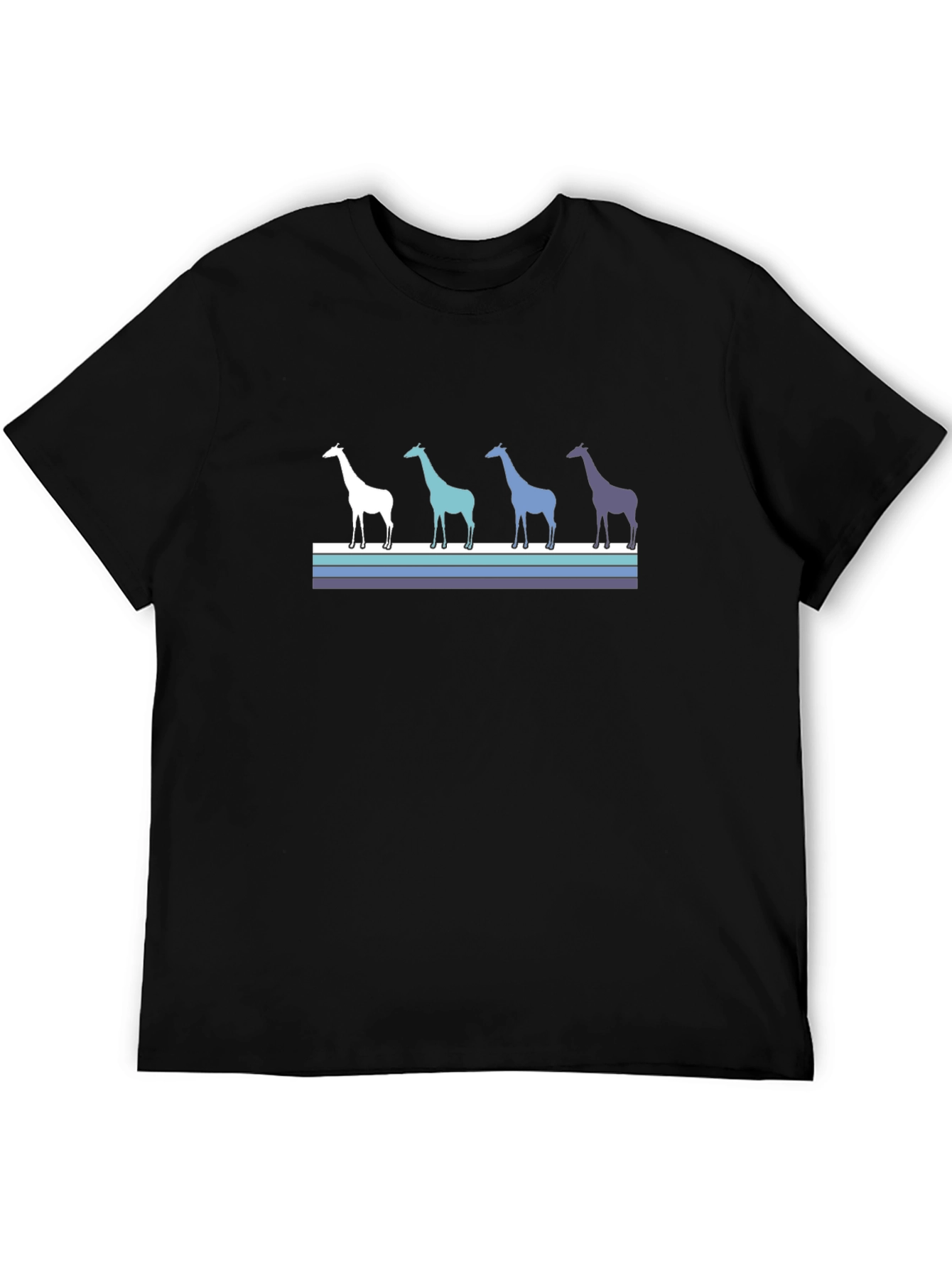 Giraffe Silhouette Striped Tee