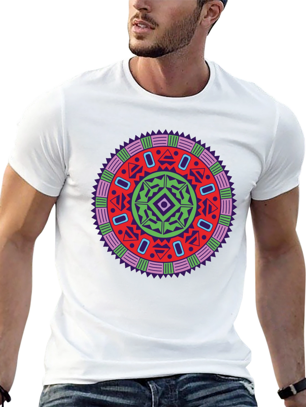 Vibrant Mandala Graphic Tee - Stylish Unisex Design