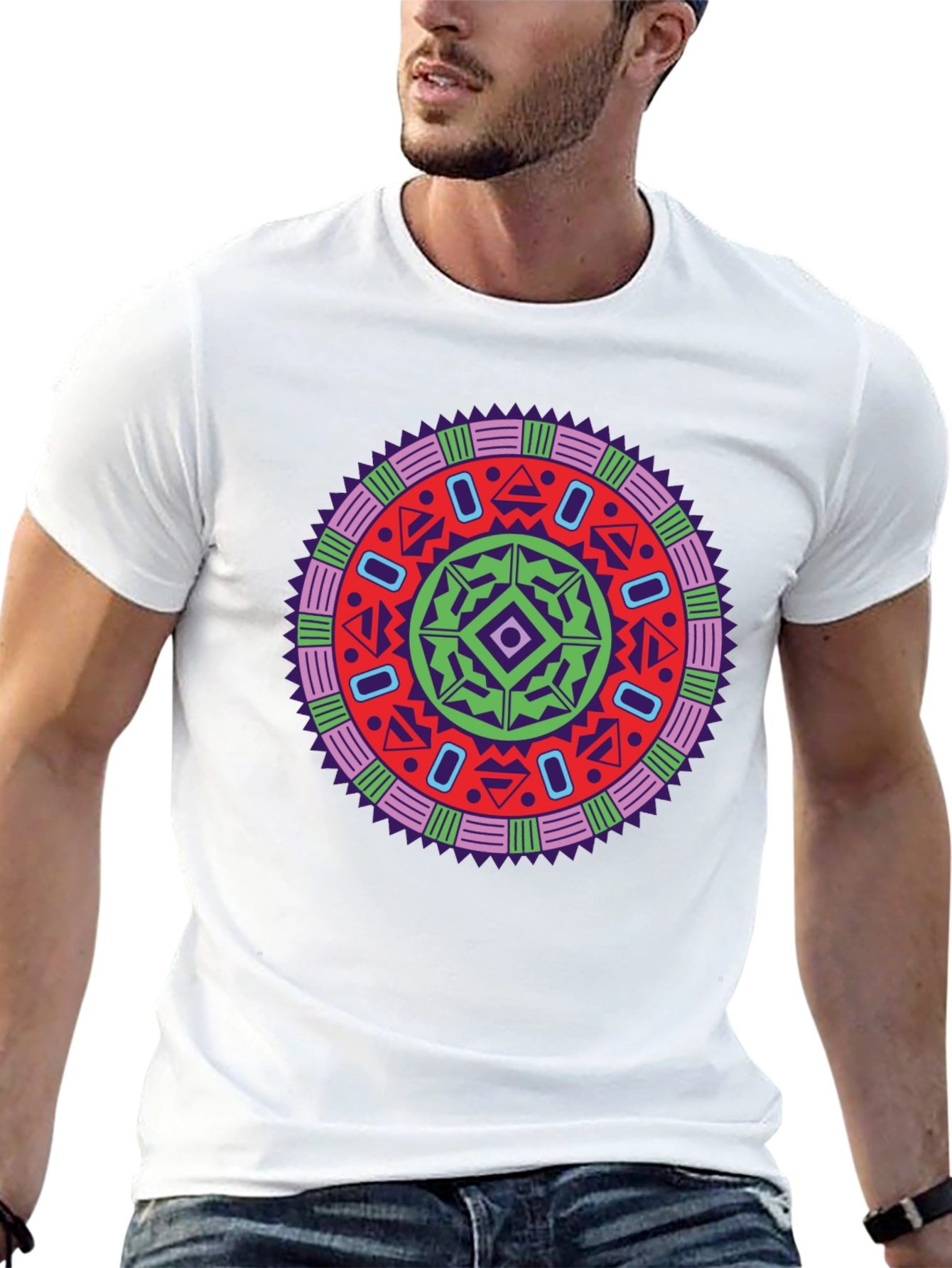 Vibrant Mandala Graphic Tee - Stylish Unisex Design