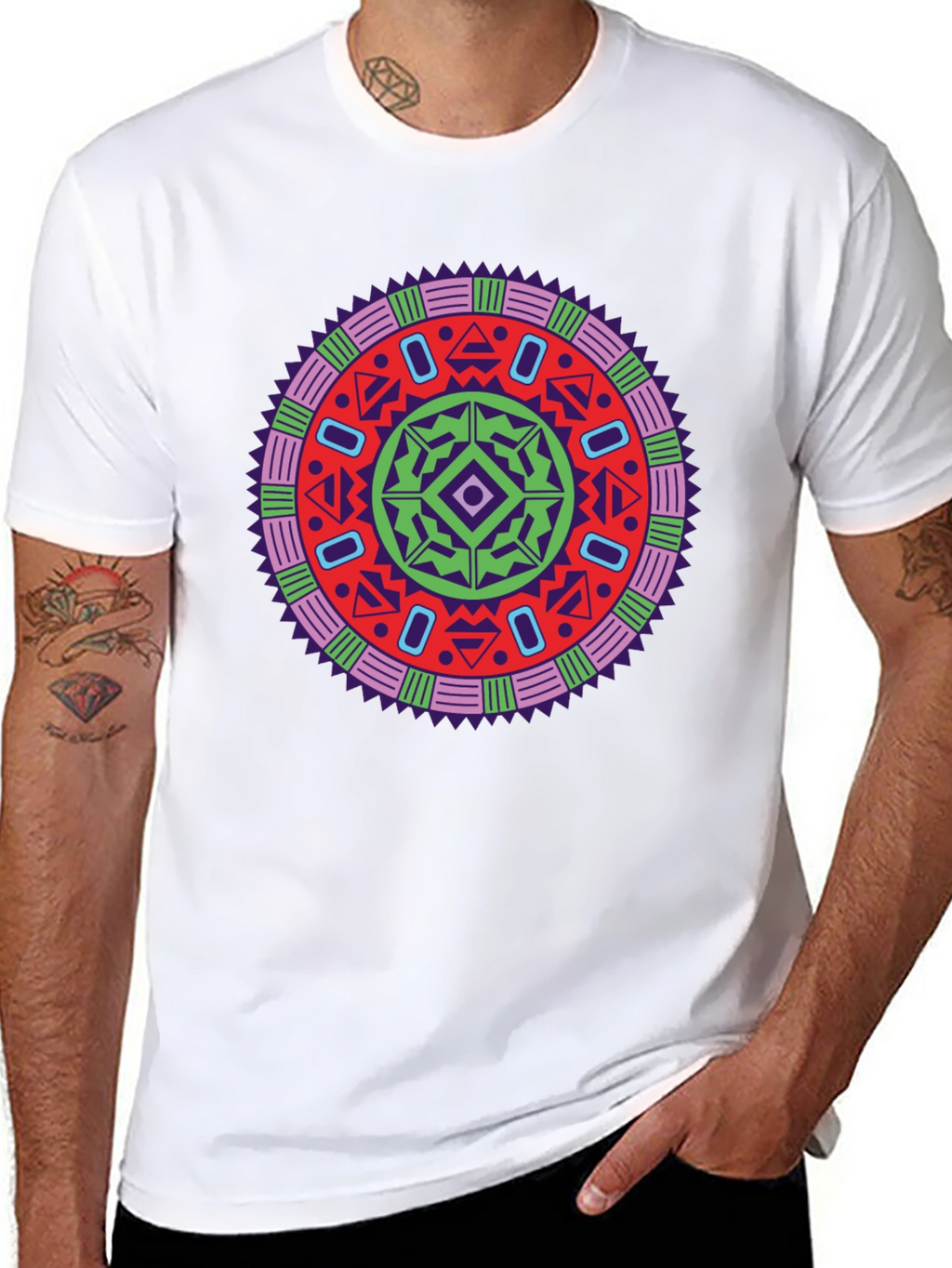 Vibrant Mandala Graphic Tee - Stylish Unisex Design