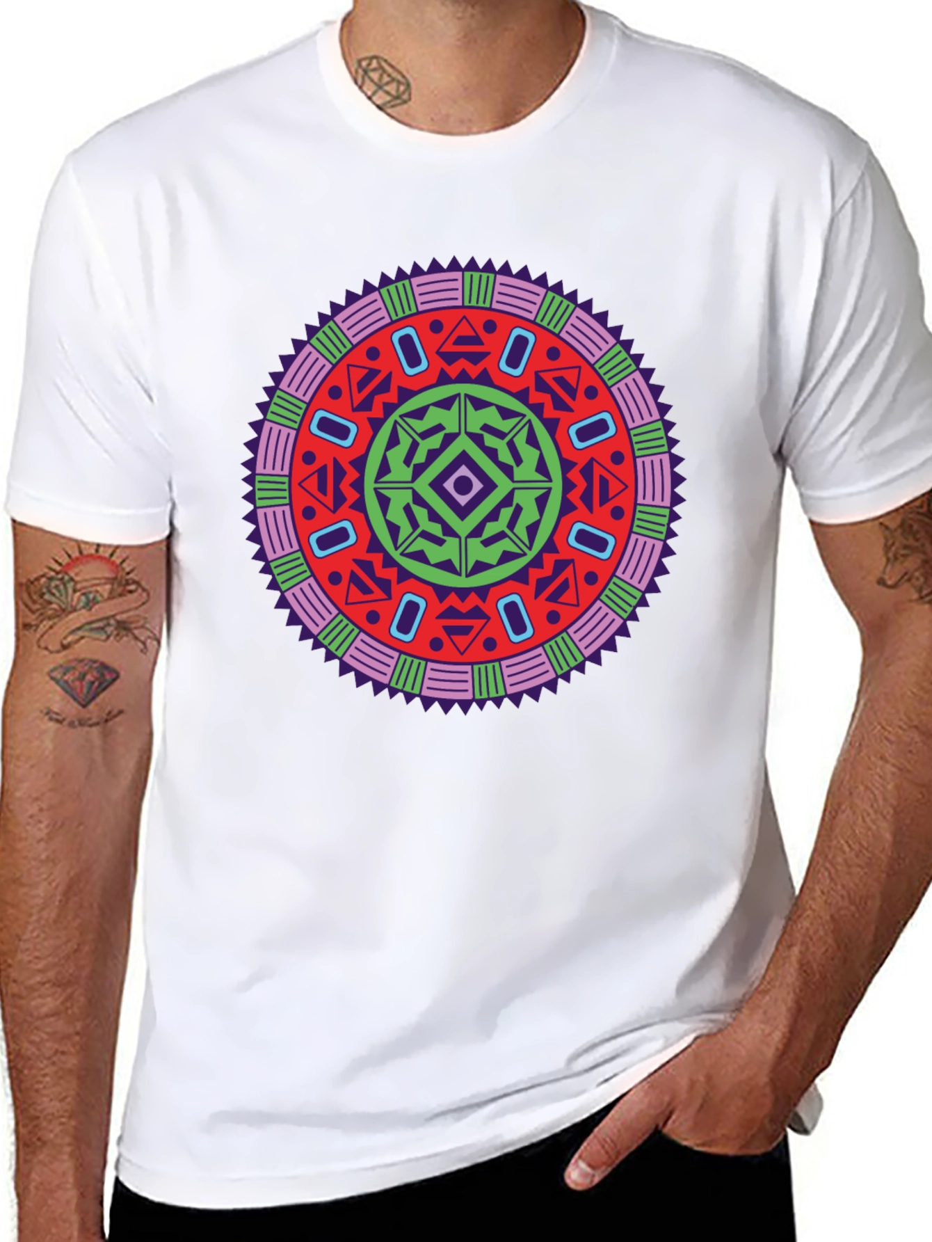 Vibrant Mandala Graphic Tee - Stylish Unisex Design