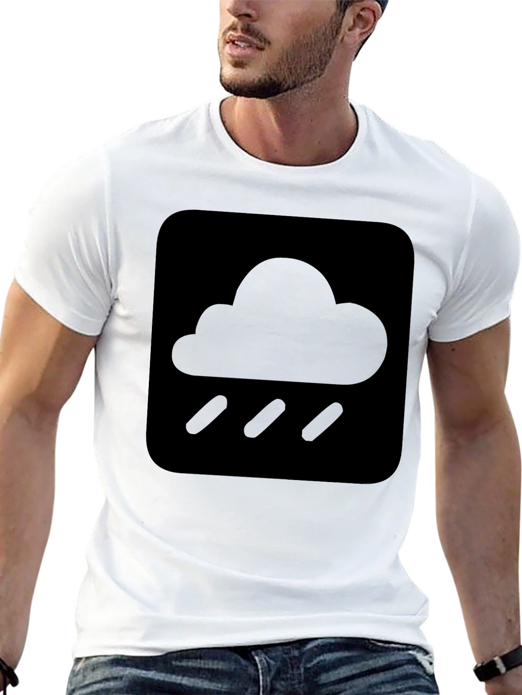 Rainy Day Cloud Graphic T-Shirt - Soft Cotton Tee