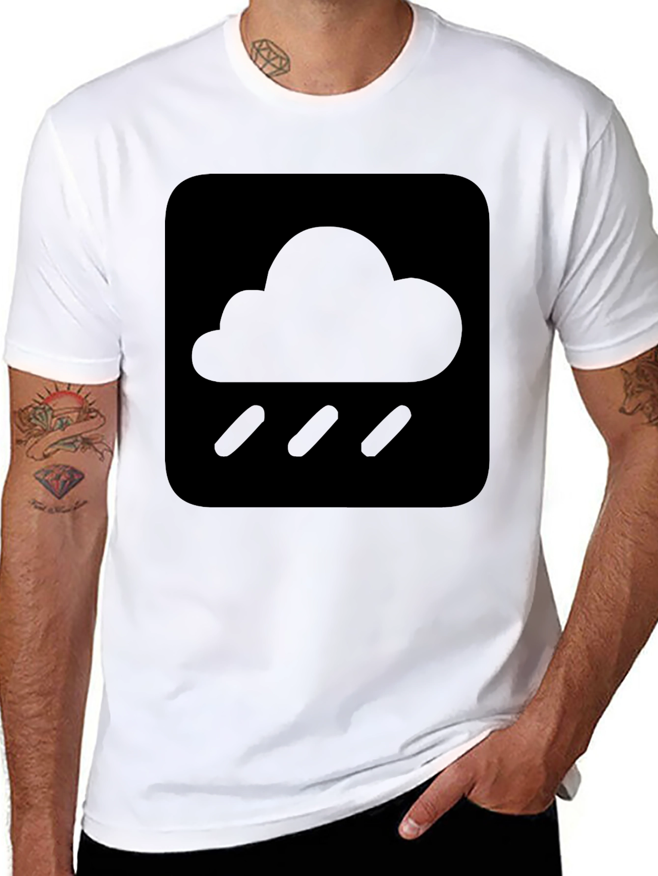 Rainy Day Cloud Graphic T-Shirt - Soft Cotton Tee
