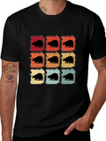 Retro Bear Graphic Tee - Black