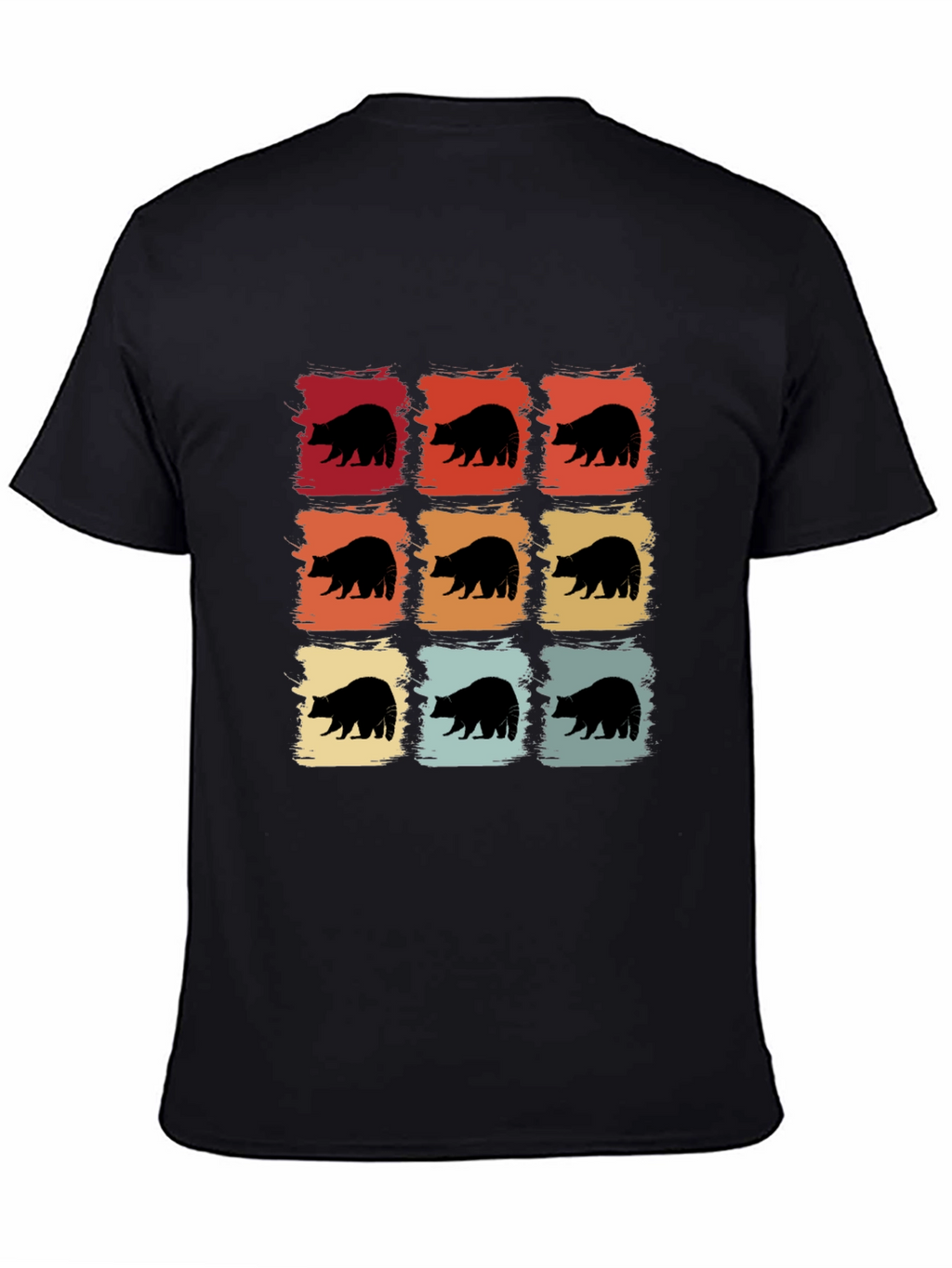Retro Bear Graphic Tee - Black