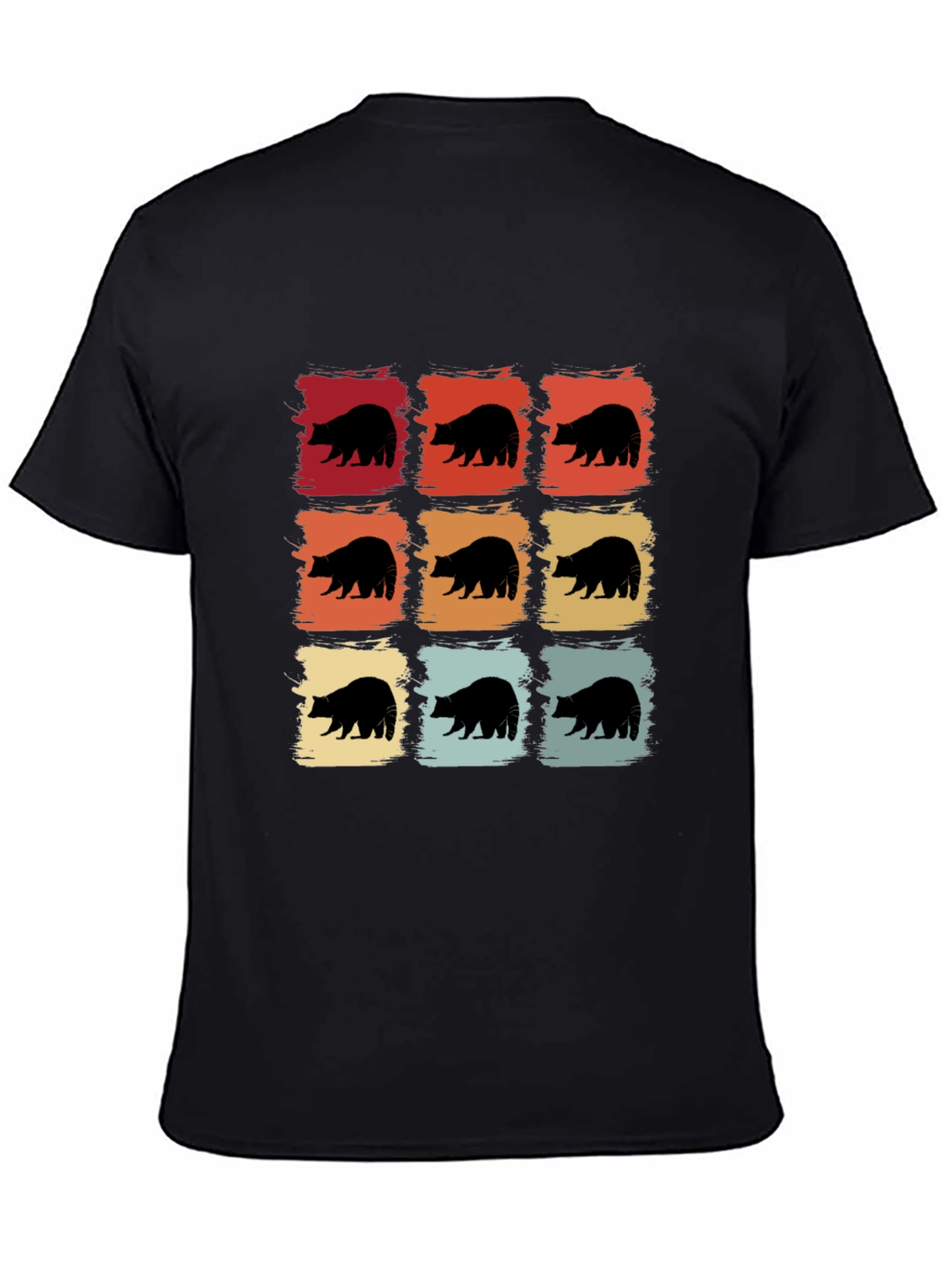 Retro Bear Graphic Tee - Black